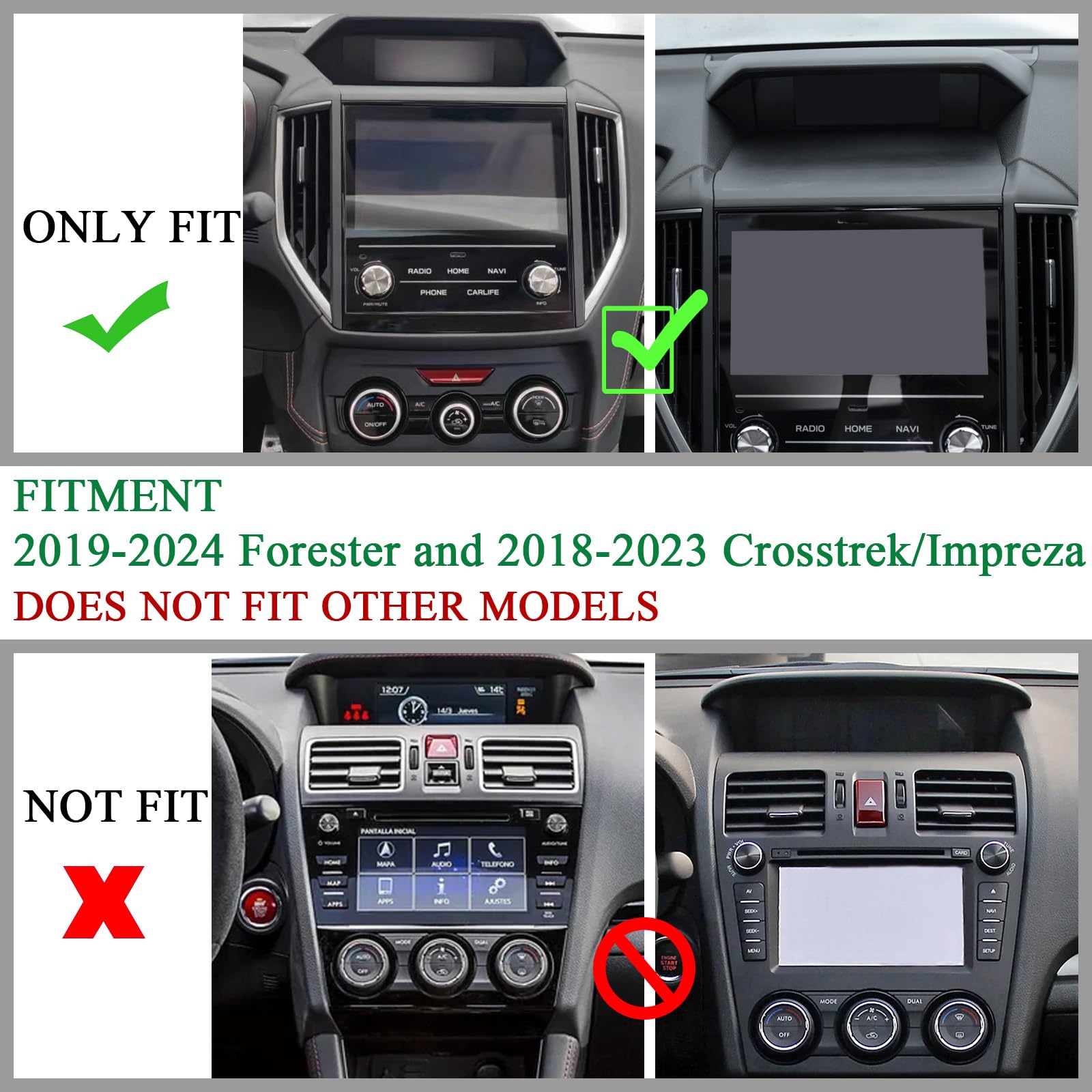 Jkcover Dashboard Mats Compatible With Subaru Crosstrek/Impreza 2018-2022 2023 And Subaru Forester 2019-2024 Accessories Center