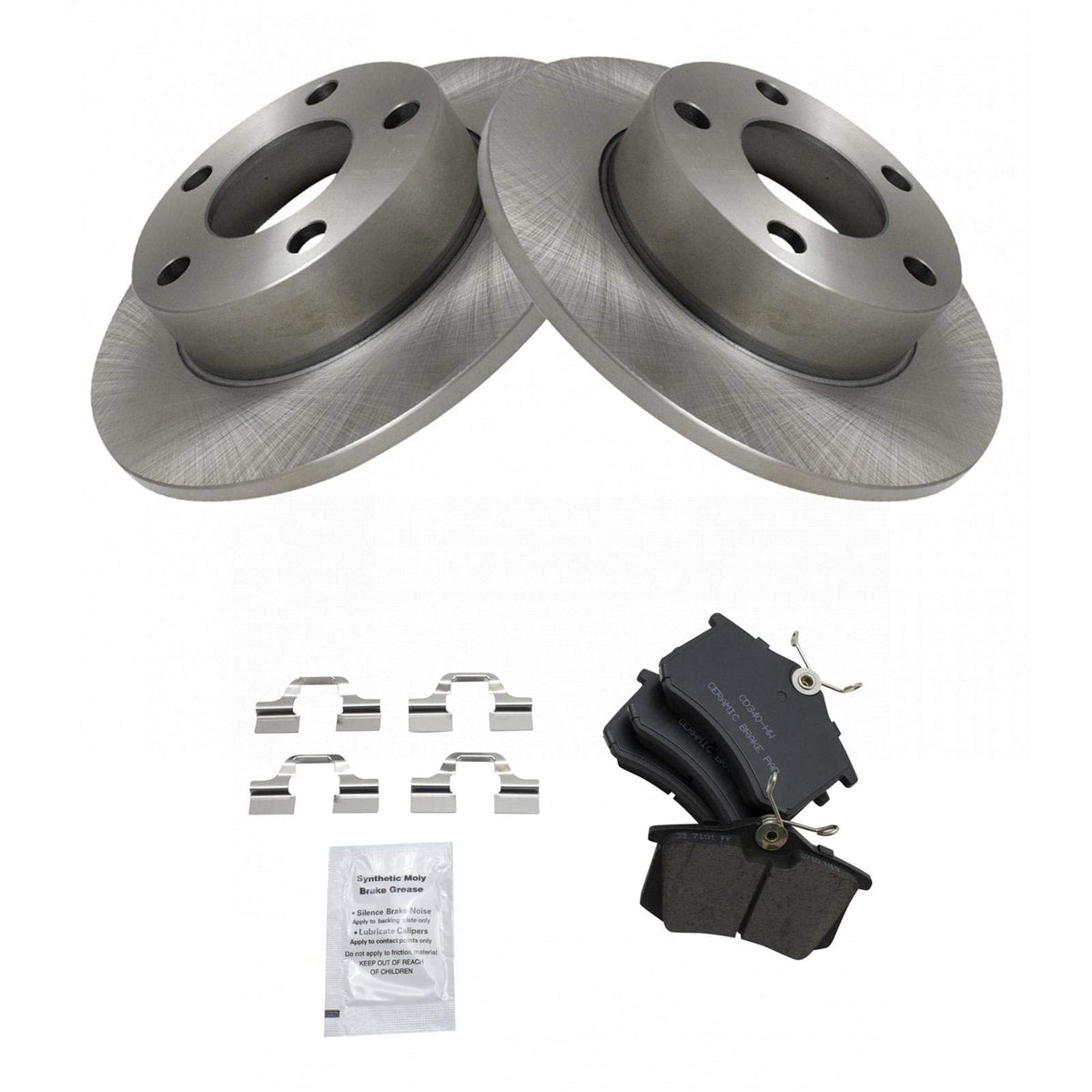 Trq Rear Brake Pad & Rotor Kit Brake Pads Brake Rotor Ceramic Compatible With 2002 Audi A4 Quattro S4