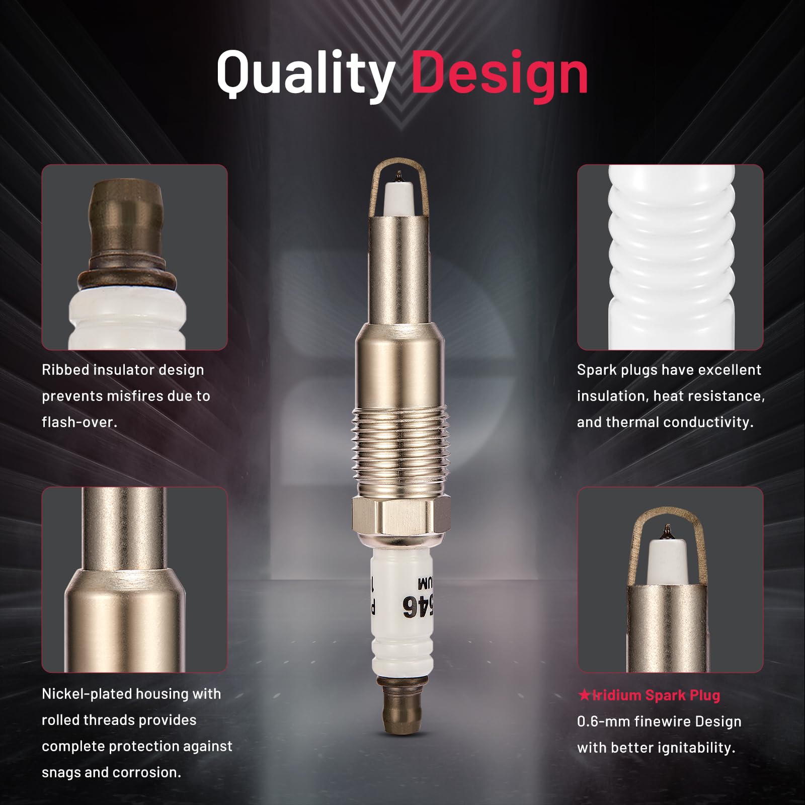 Bdfhyk Set Of 8 Iridium Spark Plug Compatible With Expedition F150 F250 F350 F450,Lincoln Mark Lt Navigator,5.4L 6.8L V8 V10 Eng