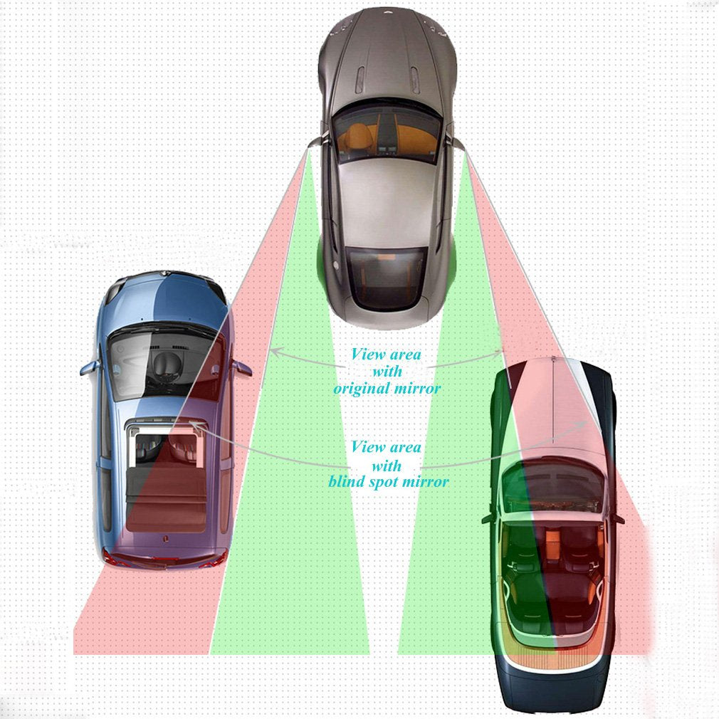 Kewayo 2 Pack Automotive Blind Spot Mirrors, Small Round Convex Adjustable 360°Rotate Wide Angle Car Rear View Mirror For All Universal Vehicles Car Fit Stick-On Design