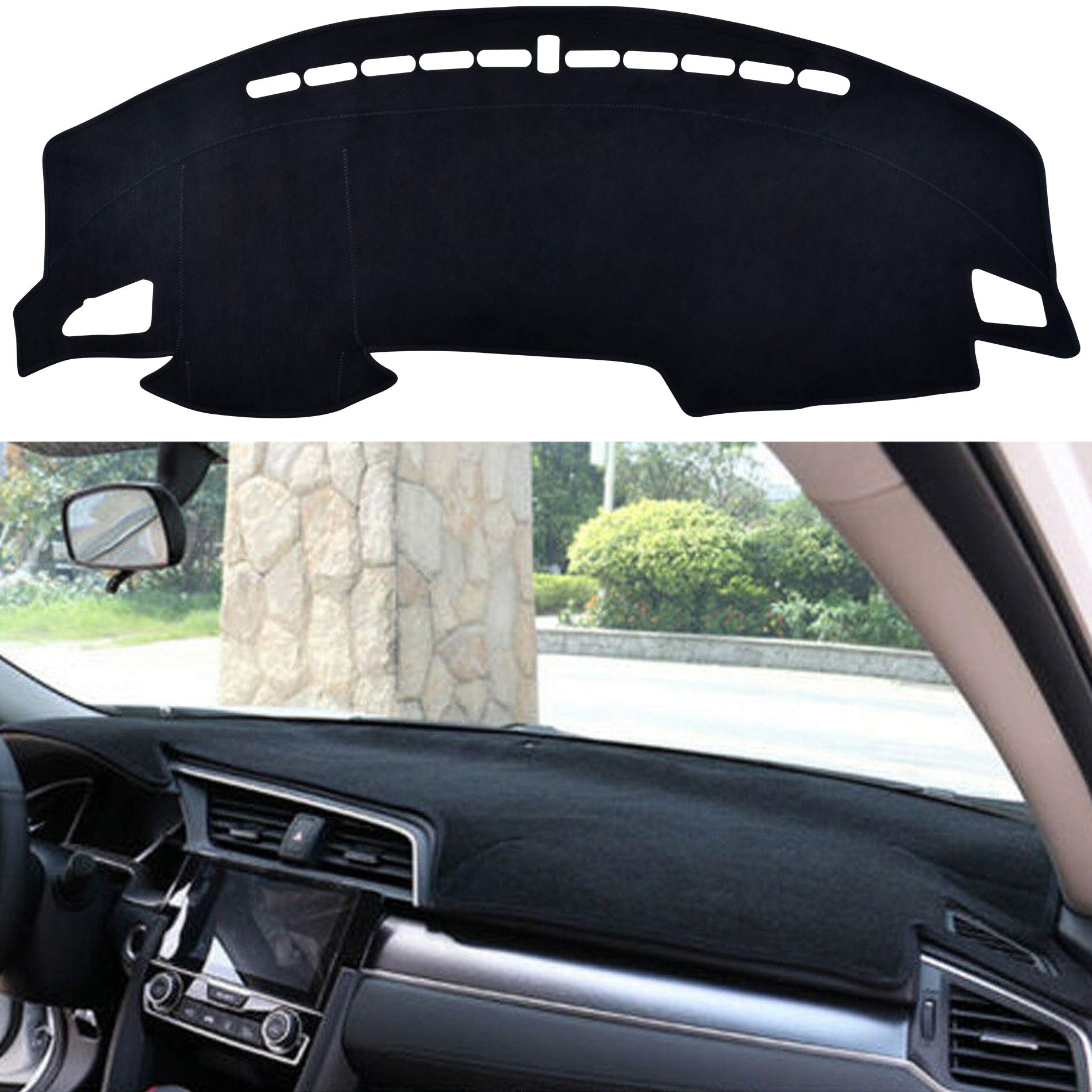 Speedwow Dashboard Dash Board Cover Mat Carpet Compatible With 2016-2021 Honda Civic