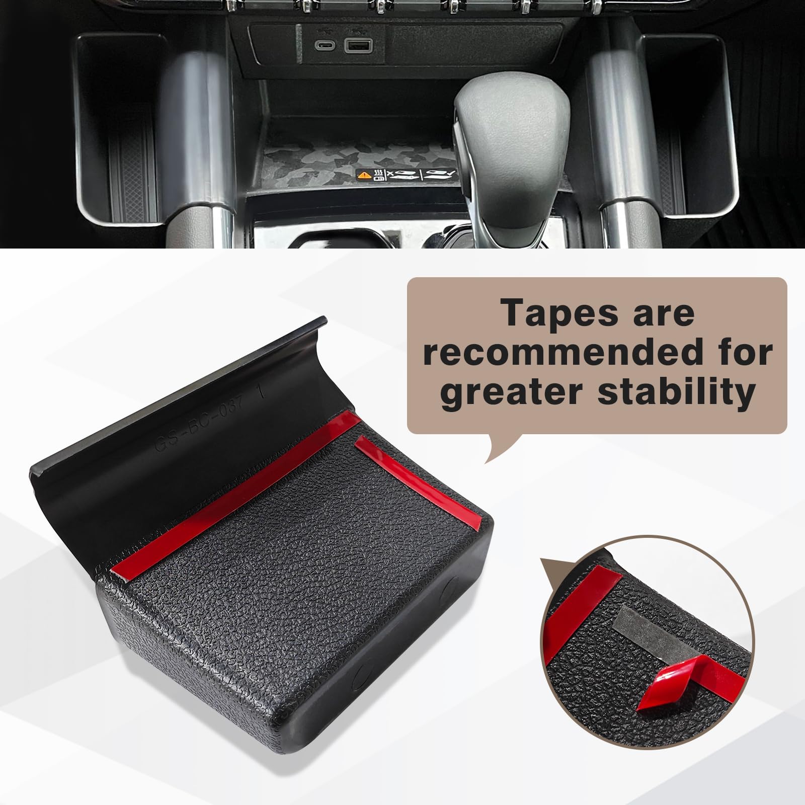 Muslogy Console Side Organizer Set for 2023-2025 Colorado & Canyon, ABS Material, Black, Model MUS-CCSIDEBOX