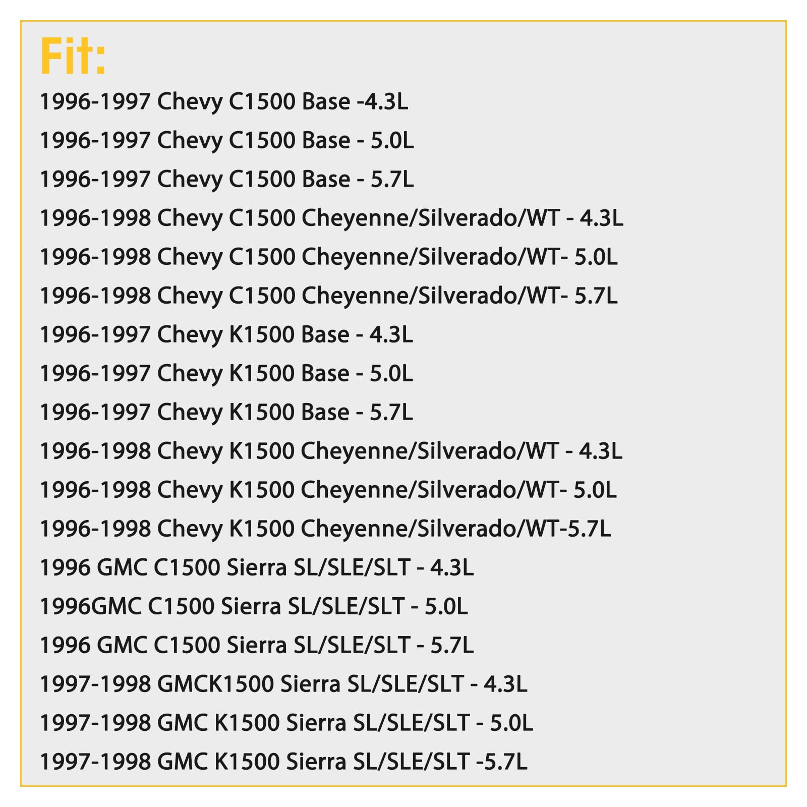 Oxygen O2 Sensor Fit for Chevy Silverado 1996 1997 1998 Express Cheyenne WT C1500 K1500 GMC C1500 K1500 Sierra O2 Sensor Upstrea