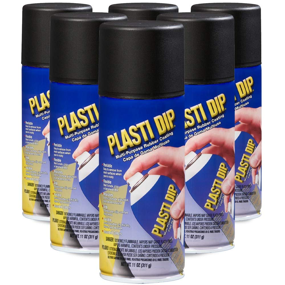 Performix 11203-6Pk Plasti Dip Black Multi-Purpose Rubber Coating Aerosol - 11 Oz., (Pack Of 6)