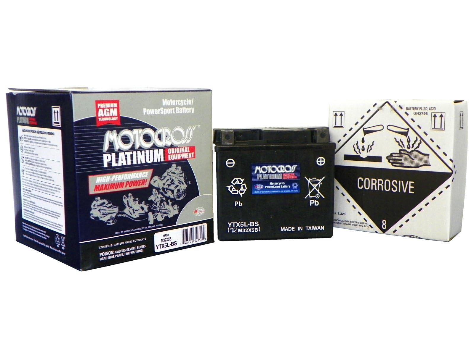 Yuasa Yuam32X5B Ytx5L-Bs Maintenance Free Agm Battery With Acid Pack