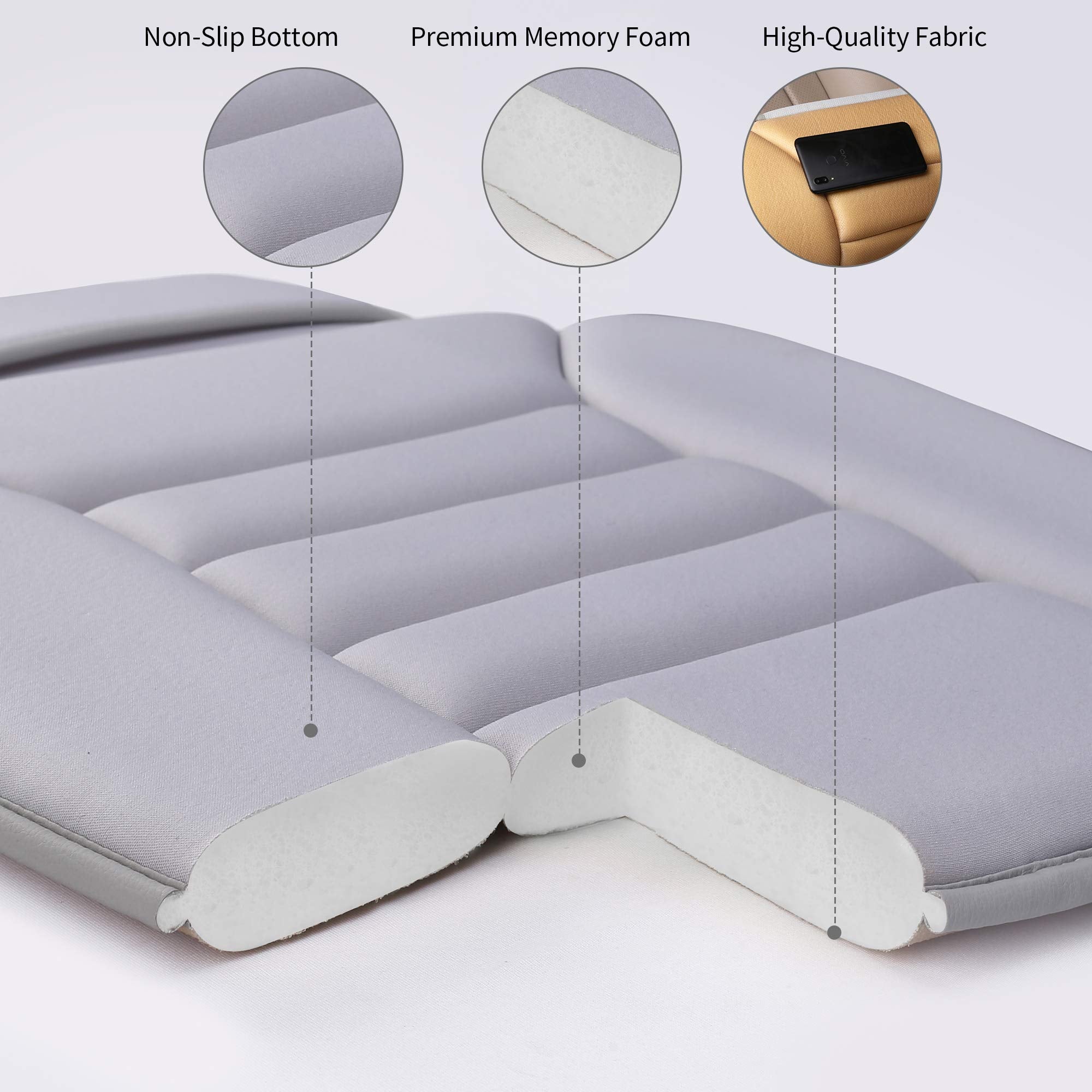 Lofty Aim Premium Car Seat Cushion, Driver Seat Cushion With Comfort Memory Foam & Non-Slip Rubber Bottom, Car Seat Pad Works Wi