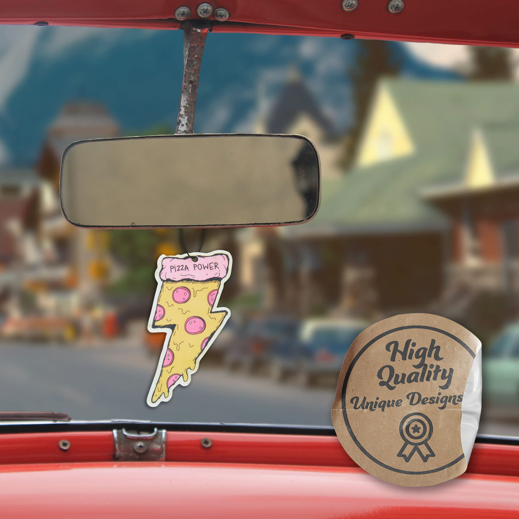 Pizza Car Air Freshener 3 Pack Scented With Essential Oils By Fresh Fresheners