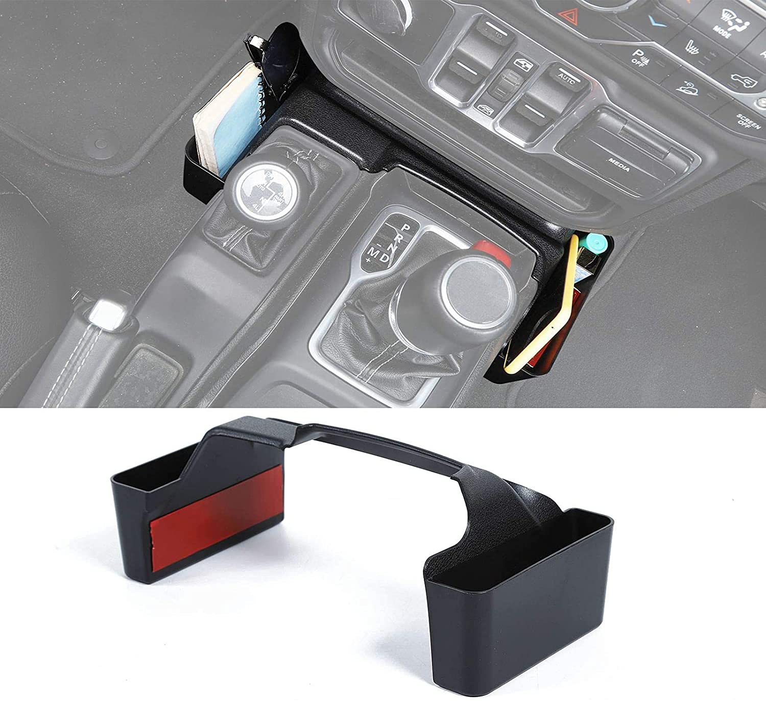 JWWY Update Gear Tray for 2018-2024+ Jeep Wrangler JL JLU & Gladiator JT Gear Shift Shifter Storage Box Center Console Compartme