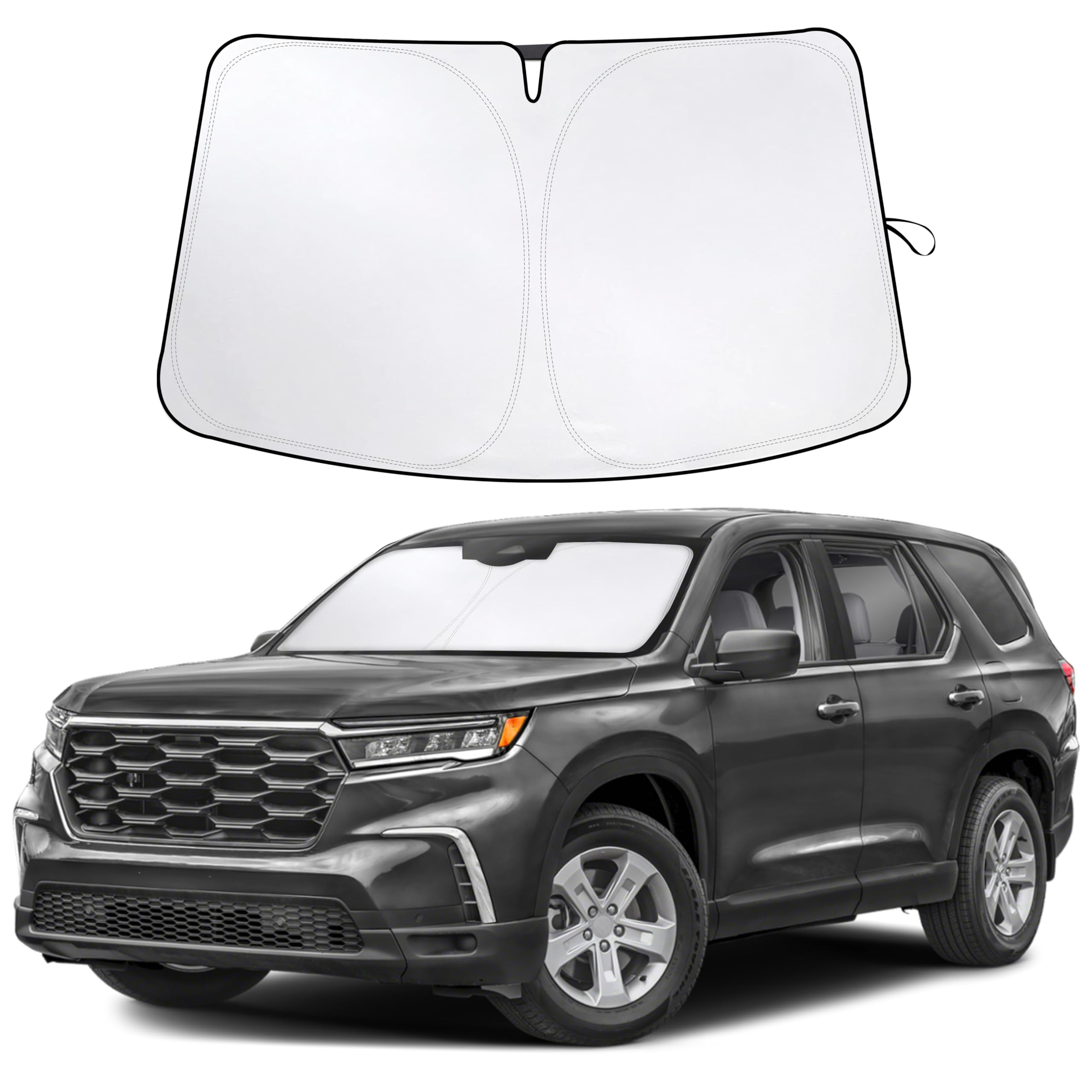 For Honda Pilot 2016-2024 2025- Econour Car Windshield Sunshade -240T Polyester Material Car Sun Visor - Reflector Blocks Uv Ray