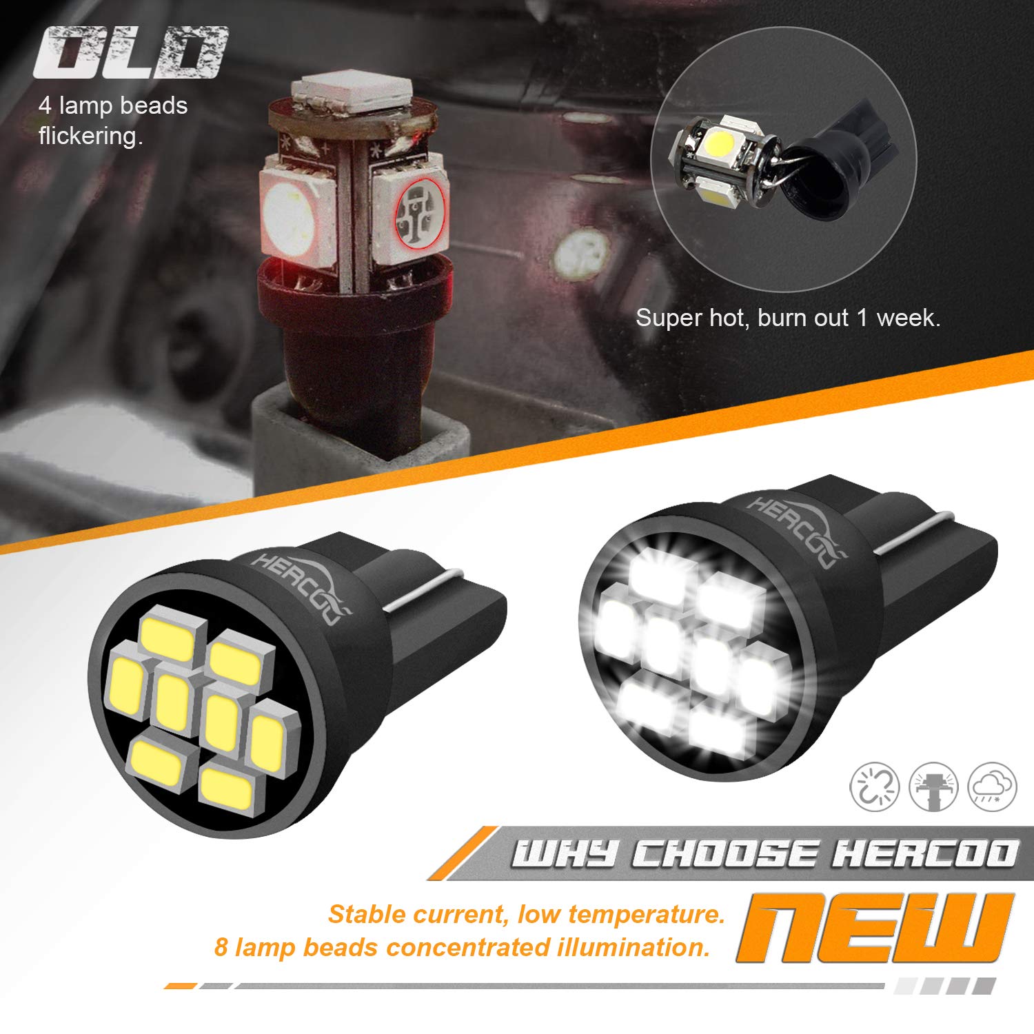 Hercoo Led License Plate Light Lamp Lens Black Housing White Bulbs Clip Retainer Compatible With 2003-2018 Dodge Ram 1500 2500 3500 Pickup Truck Rear Step Bumper Aftermarket Repalcement, Pack Of 2