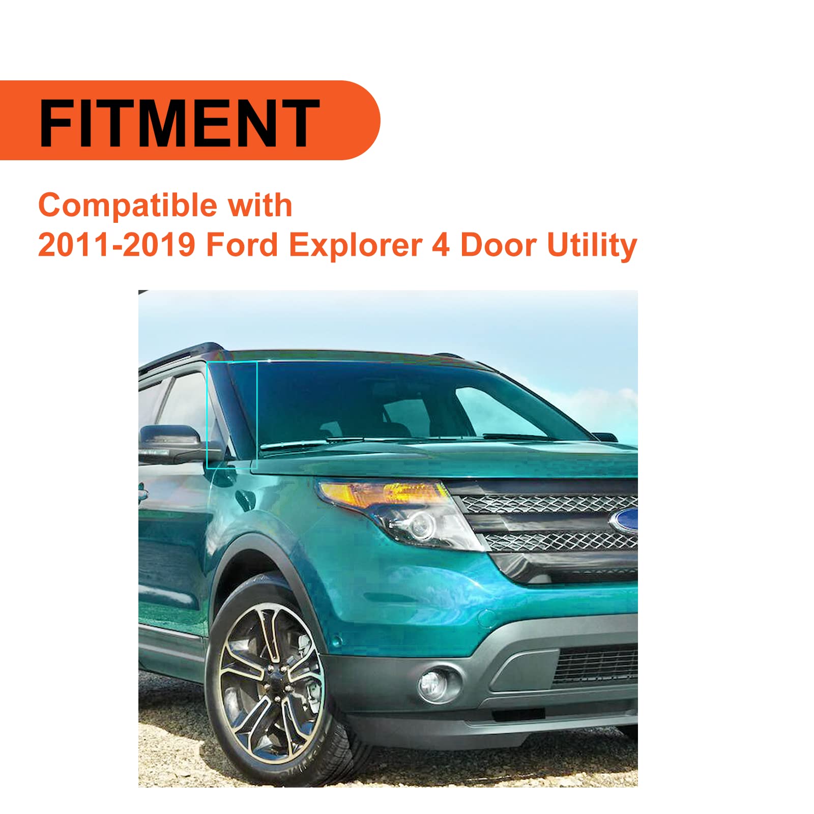 Right A-Pillar Molding Windshield Outer Trim Compatible With 2011-2019 Ford Explorer 4 Door Utility Replace For Bb5Z-7803145-Aa,