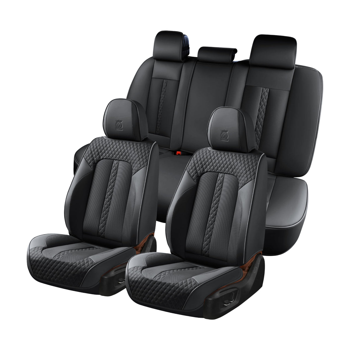 Doogo Seat Covers Full Set, Universal Car Seat Covers 5 Seats, Waterproof Leather Seat Cushions, Auto Front and Rear Seat Luxury