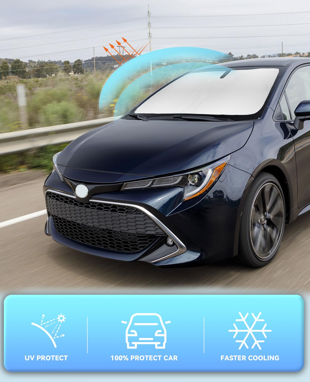 Sun Shade For Toyota Corolla Windshield Sunshades Cover Custom Fit 2014-2018 2019 Corolla L Ls Le Eco Xle Se Xse Sedan Accessori