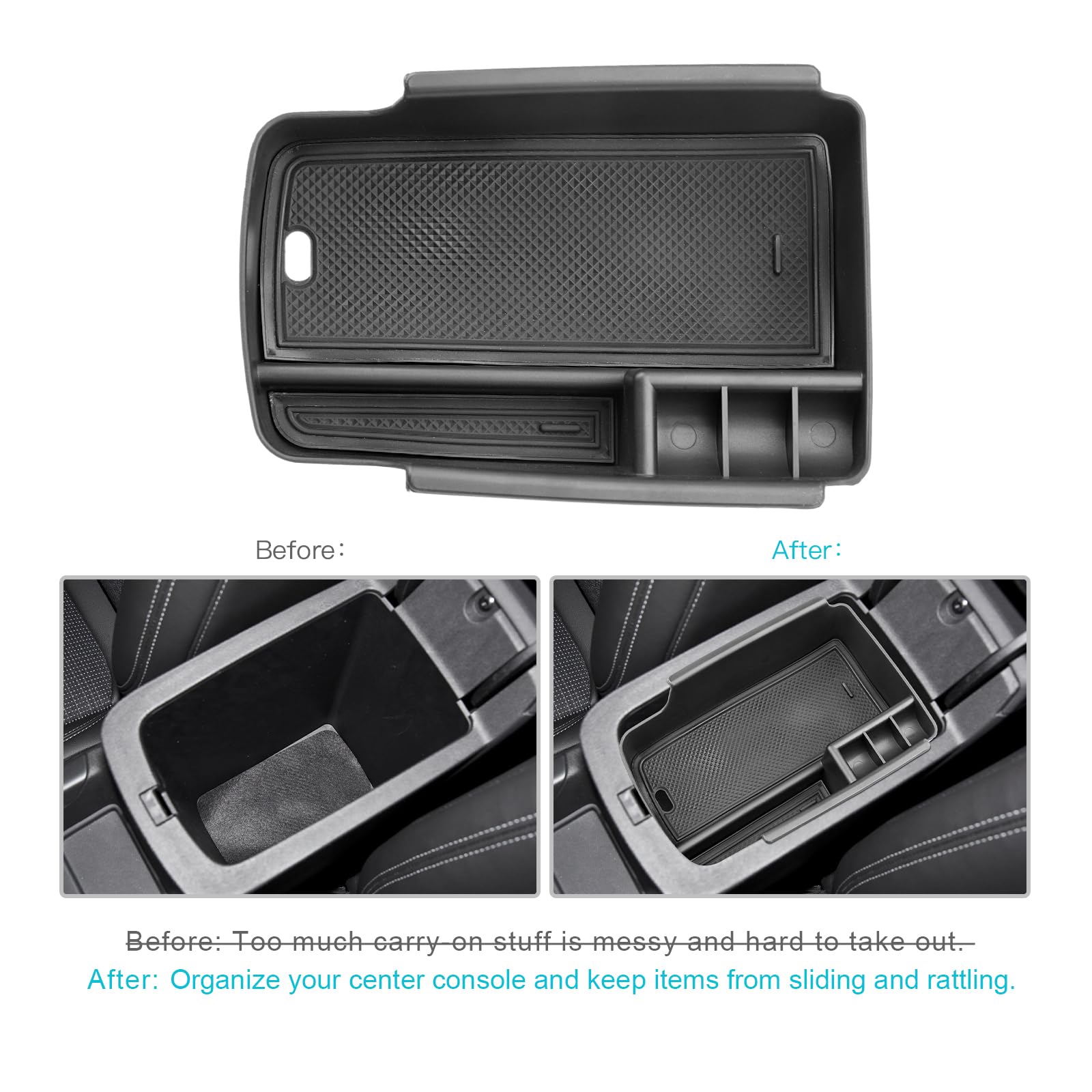 Cdefg 2024 2025 Envista Center Console Organizer Tray For 2024 2025 Buick Envista Middle Console Organizer Armrest Tray Storage Box Tray 2024 2025 Envista Interior Accessories (W/Coin Holder)
