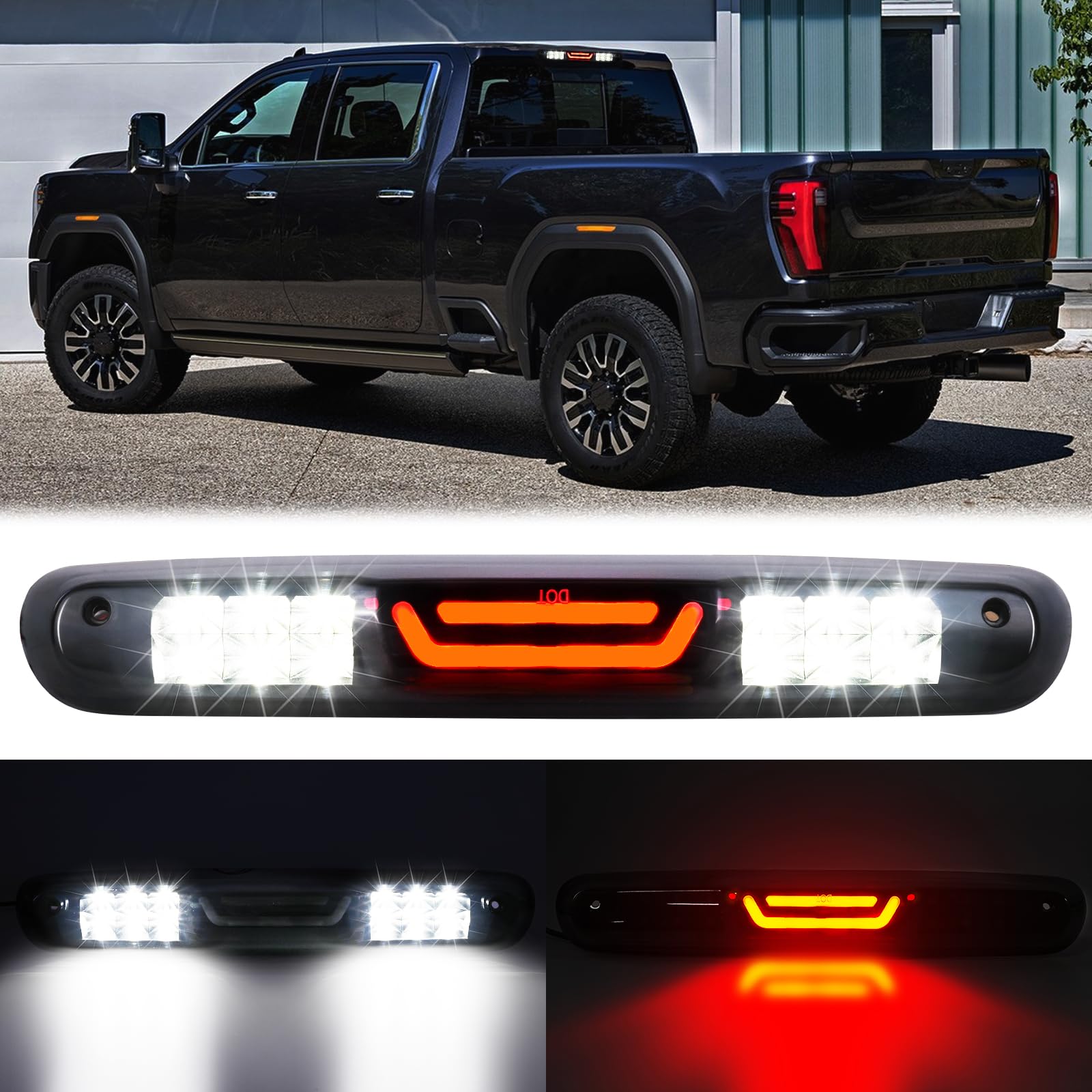 Third Brake Light Compatible With Silverado Sierra 1500 2500Hd 3500Hd 2007 2008 2009 2010 2011 2012 2013 Red Strobe 3Rd Brake Li