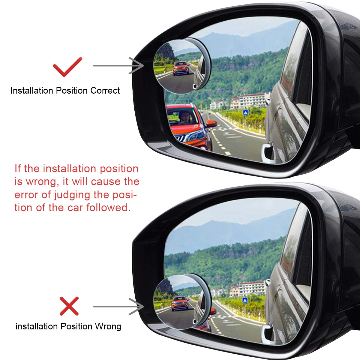 Pomfw Blind Spot Mirror, 2 Inch Rearview Convex Side Mirrors For Cars Suv Truck Van Stick On 3M Adhesive, Rear View Hd Glass Fra