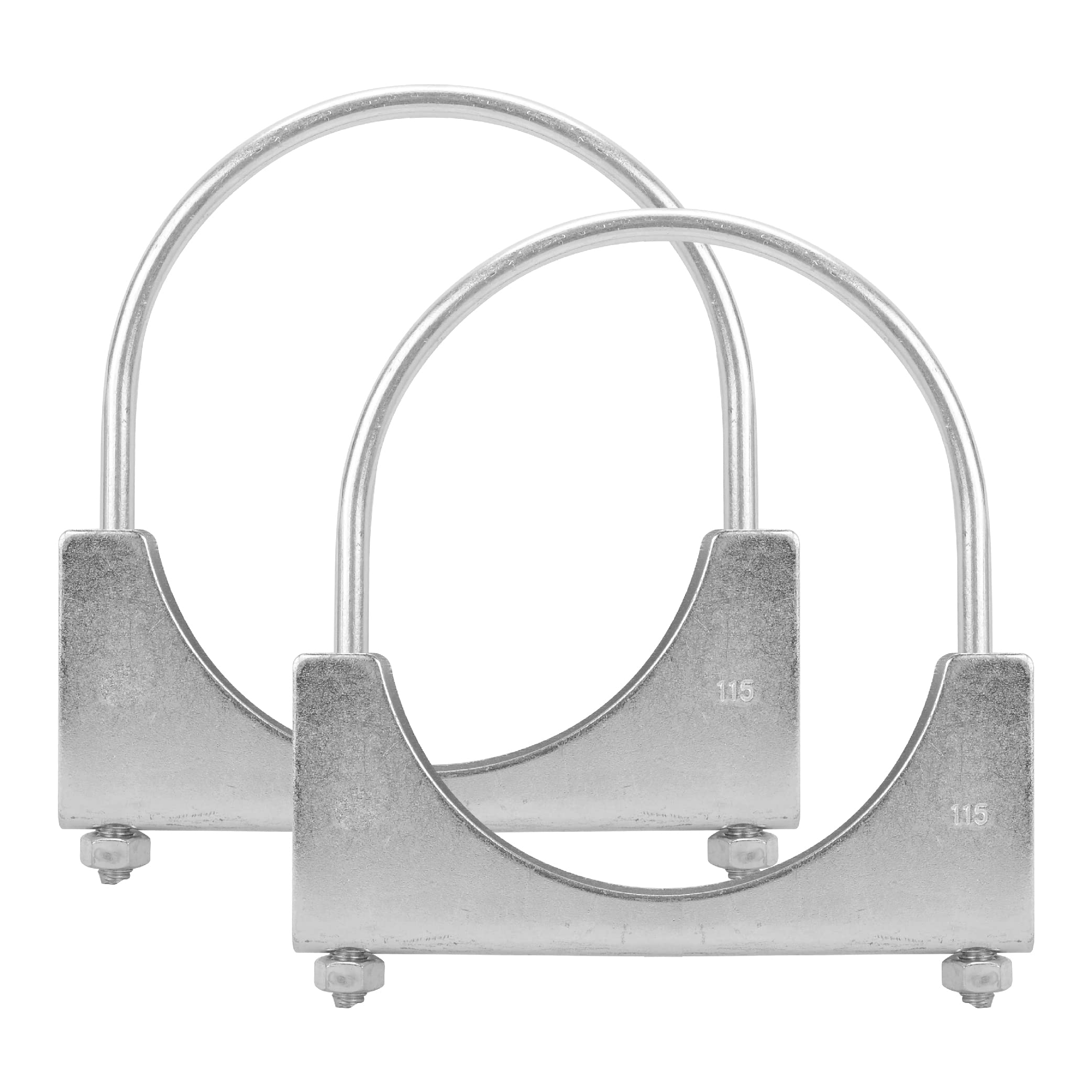 Batoneco 4.5'' U Bolt Clamp, Muffler Exhaust Clamps,4-1/2 Inch Saddle Style Heavy Duty Mild Steel(2-Pack)
