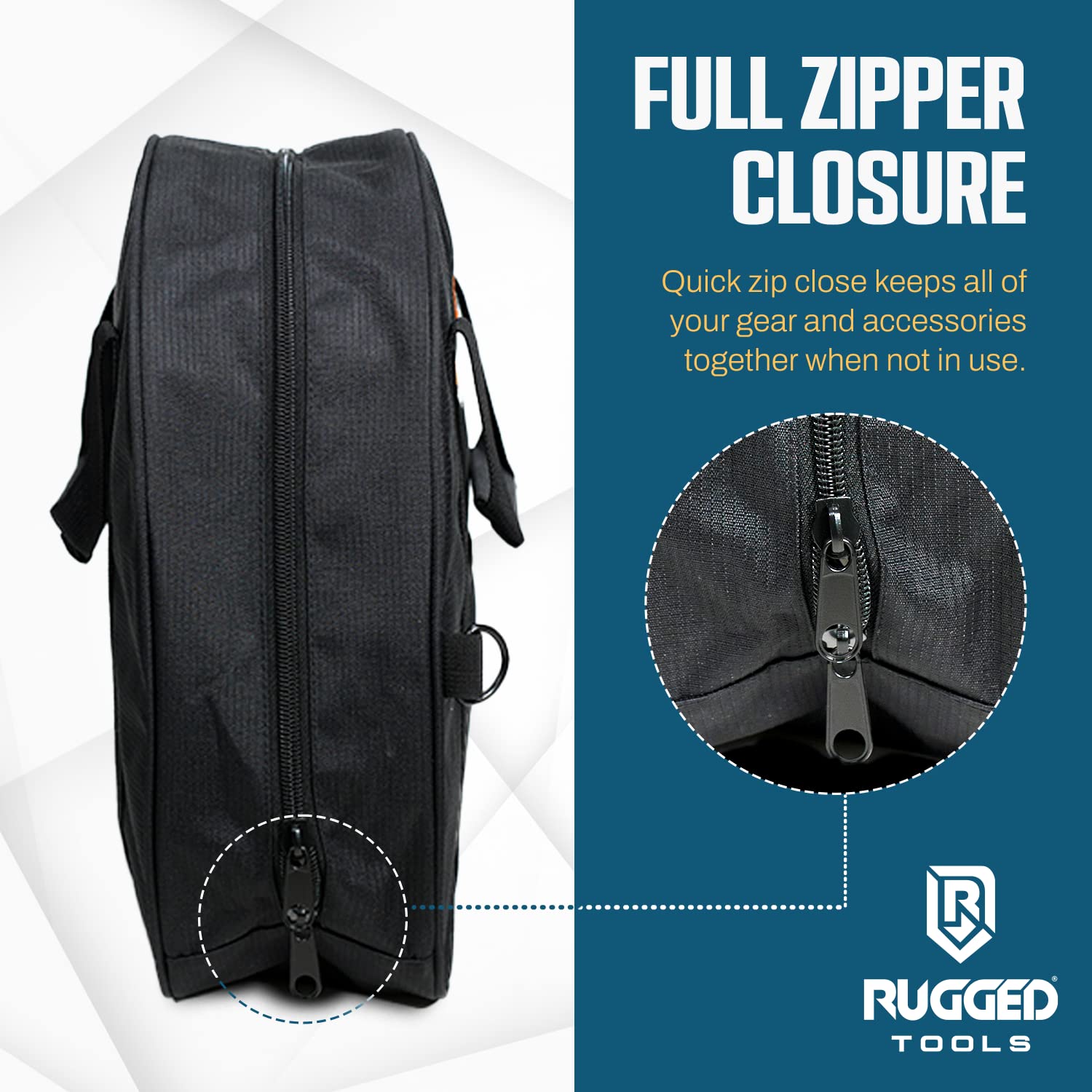 Rugged Tools Cable Bag - Jumper Cable Bag - Storage & Organizer For Cables, Cords, And Hoses Including Ev Charging Cables For El