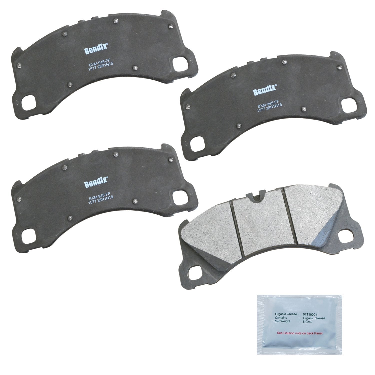 Bendix Priority1 Cfm1577 Semi-Metallic Front Brake Pads For Porsche Cayenne 2015-2013, Cayenne 2018-2017, Macan 2018-2016, Macan