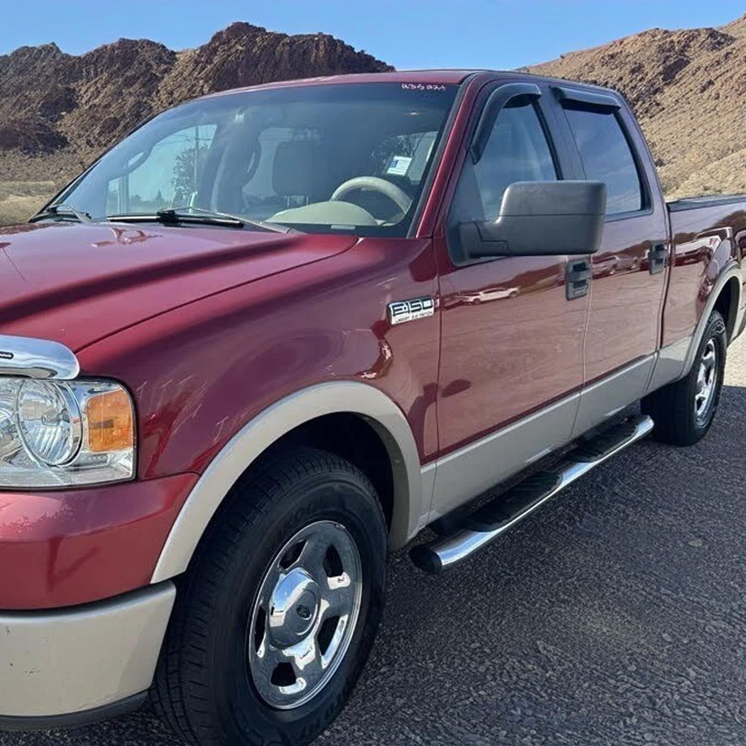 Side Window Visors Wind Deflectors Vent Window Shade For Ford F150 Supercrew Cab 04-08 Sun Rain Guards, Lincoln Mark Lt 06-08 94