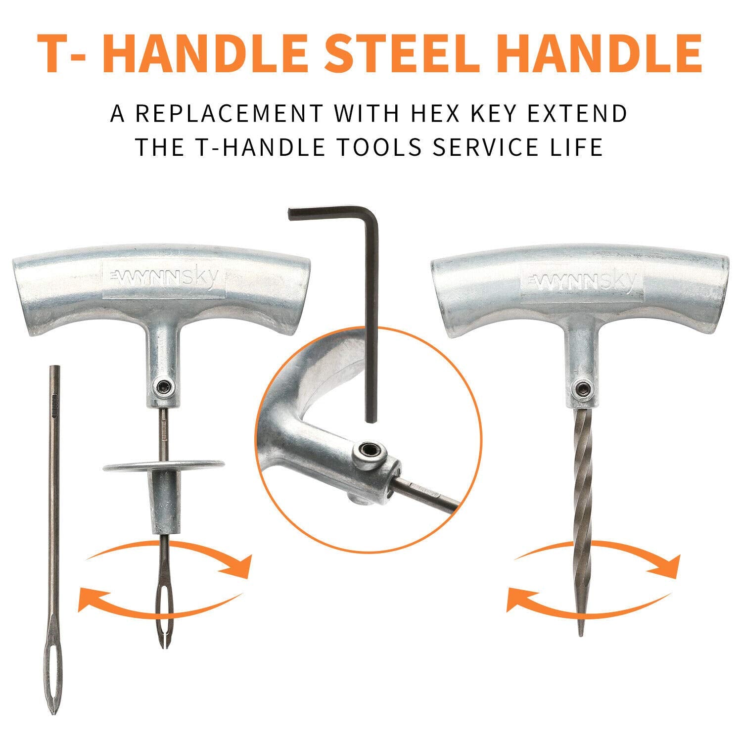 Wynnsky Heavy Duty Tire Repair Tools Kit - 54 Pcs Flat Tire Plug Kit For Motorcycle, Atv, Jeep, Truck, Tractor