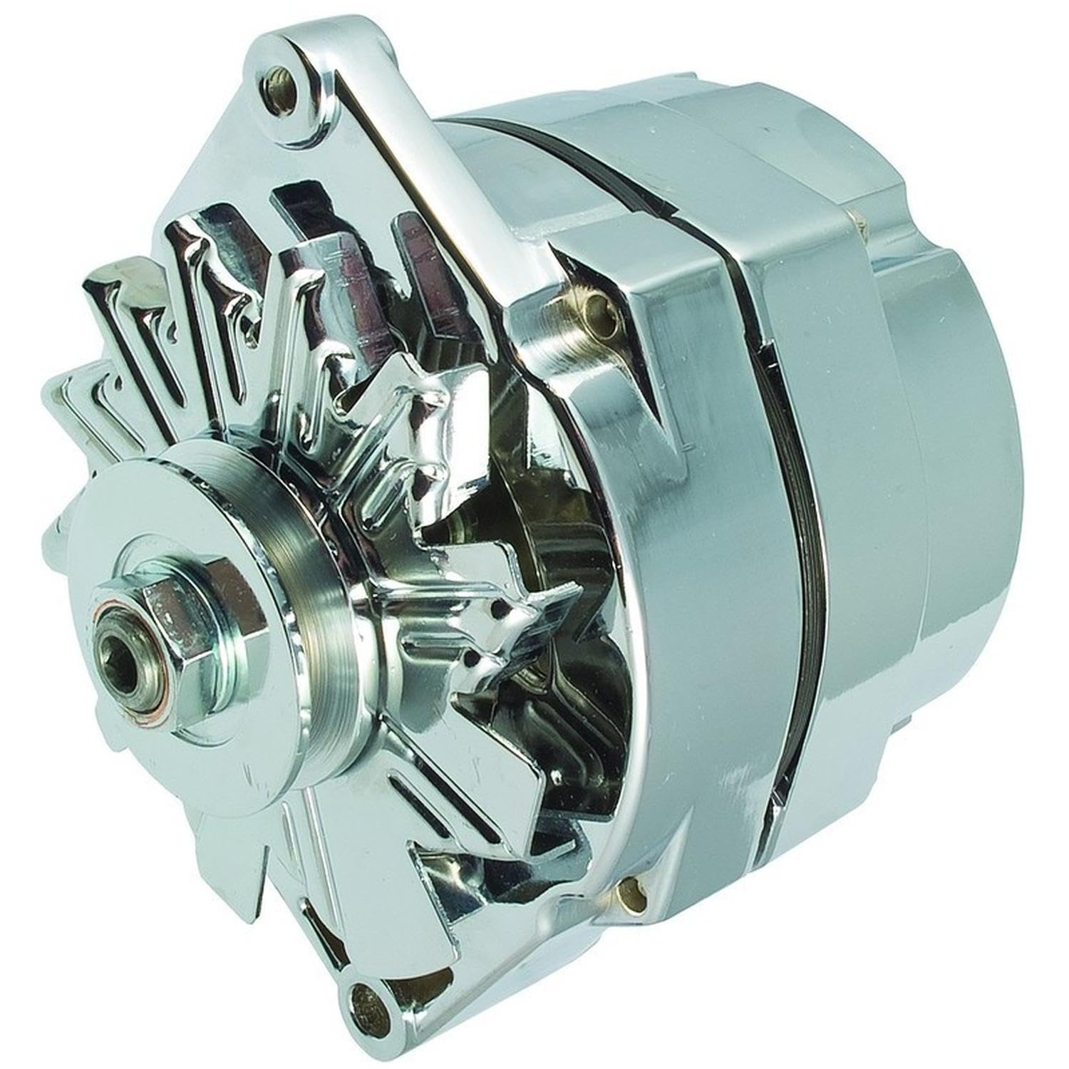 Oeg Parts New Alternator High Output 100 Amp Chrome 1 Or 3 Wire, Self Exciting Compatible With Gm Chevy 10 Si 10Si Delco Bbc Sbc