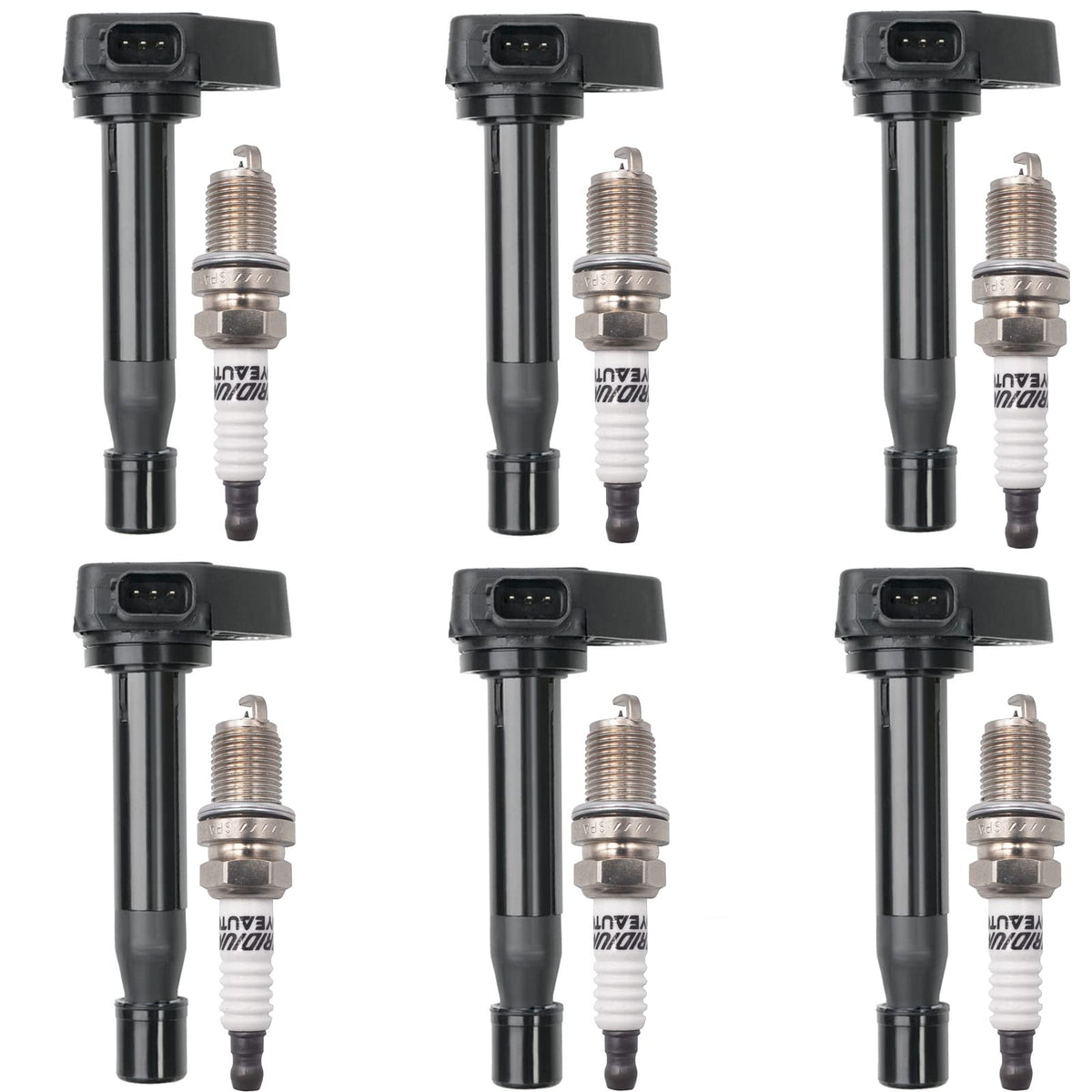 Oyeauto Iridium Spark Plug Ignition Coil Pack Set Of 6 Uf242 30520-P8E-A01 Compatible With Honda Odyssey Accord Acura Tl Cl 3.0L