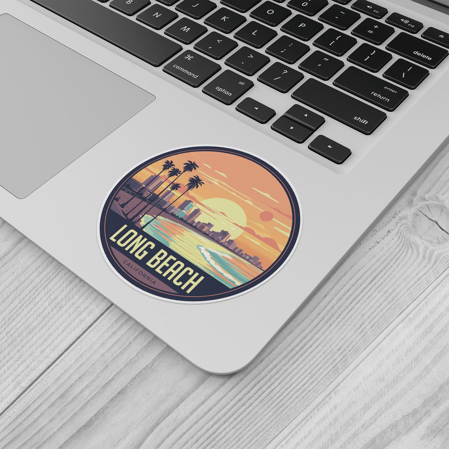 Long Beach City Sticker - Waterproof Vinyl Decal for Car Bumper, Laptop, Water Bottle, Wall, and Window, Size - 3'' Longer Side