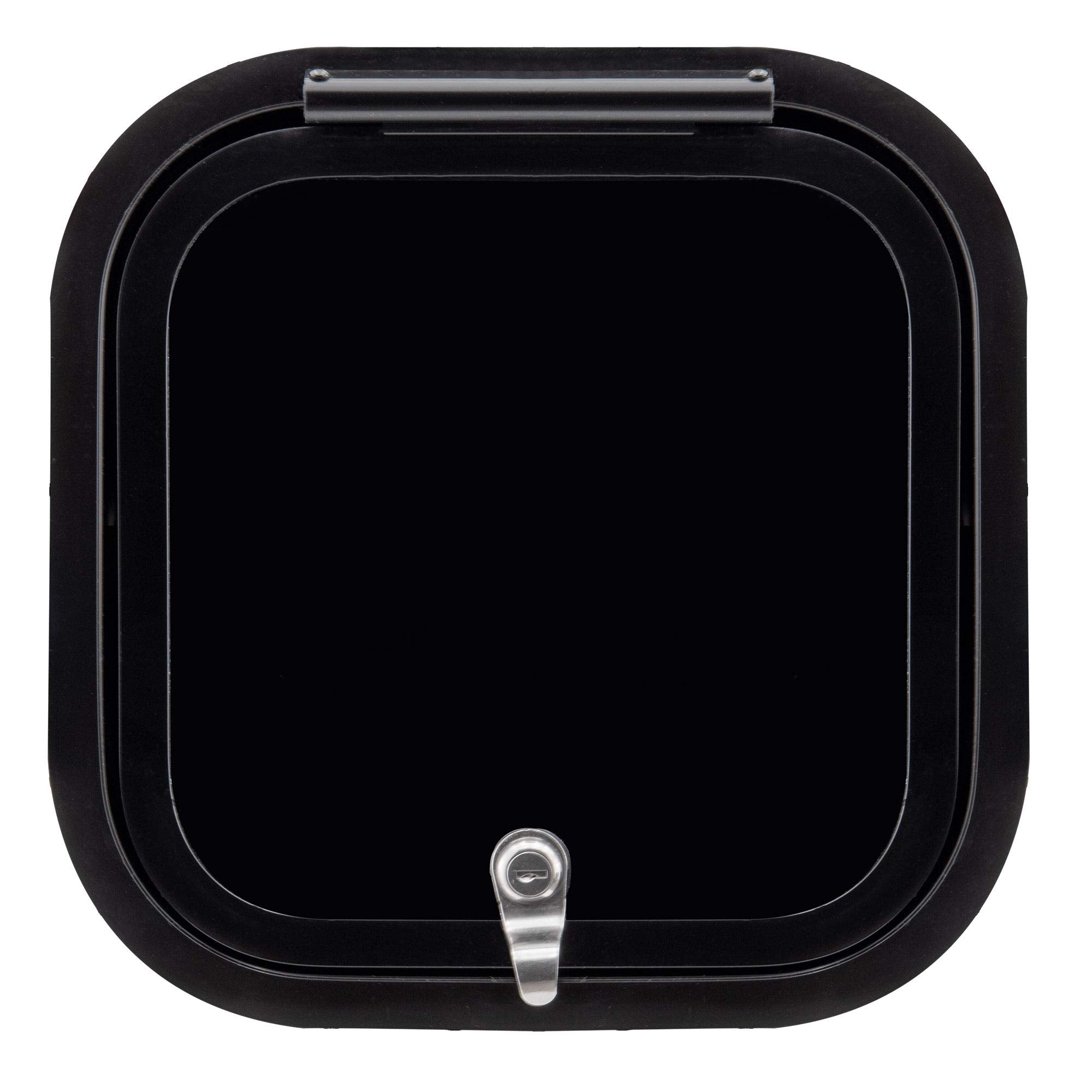 RecPro RV Baggage Door | Rounded Corners | Camper | Compartment Door | Black Fiberglass (13 W x 13 H) | Made in America