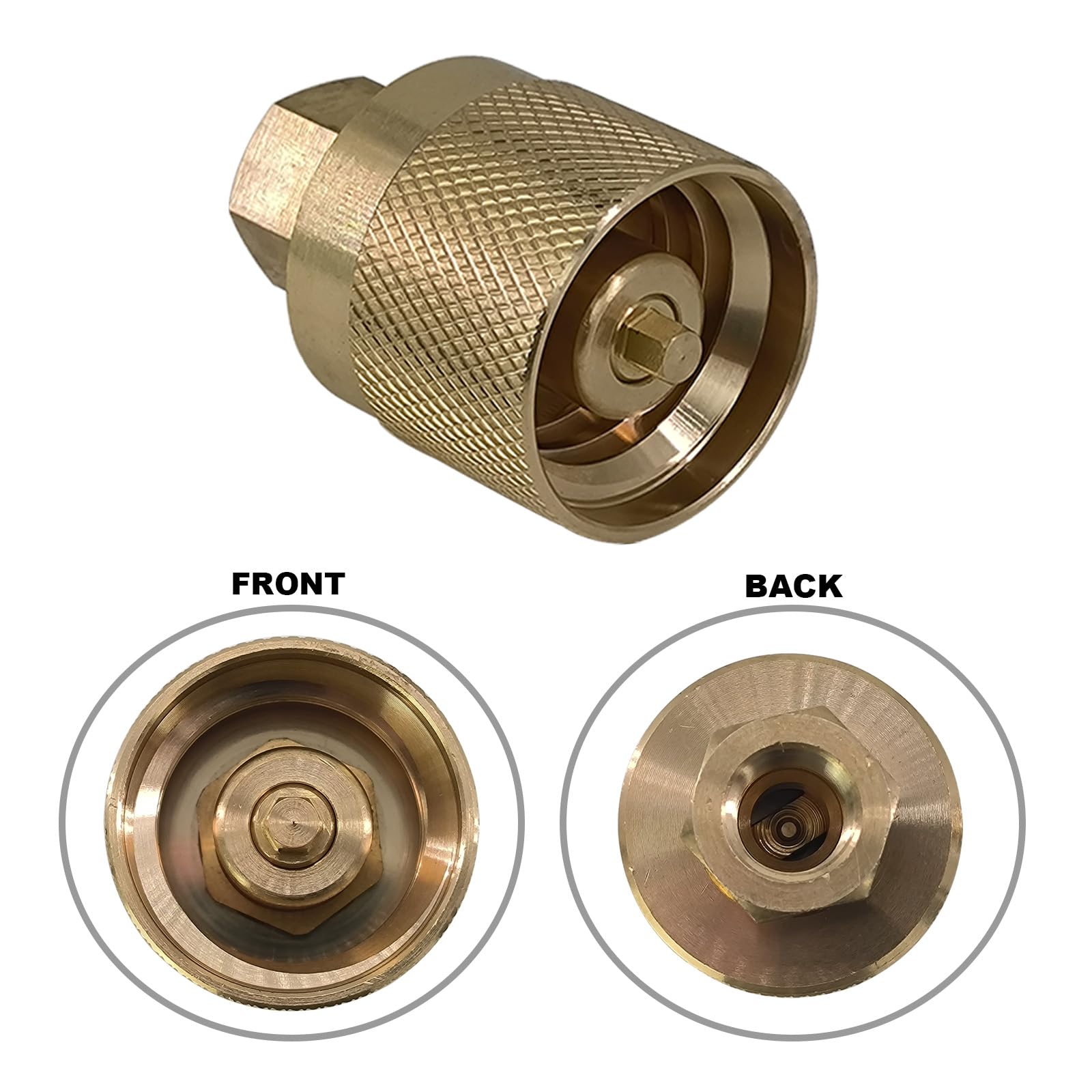 ASTAMOTOR Forklift Propane Tank Connector Fitting Adapter Valve - Brass, Female & Male, Model 552-553, Gold