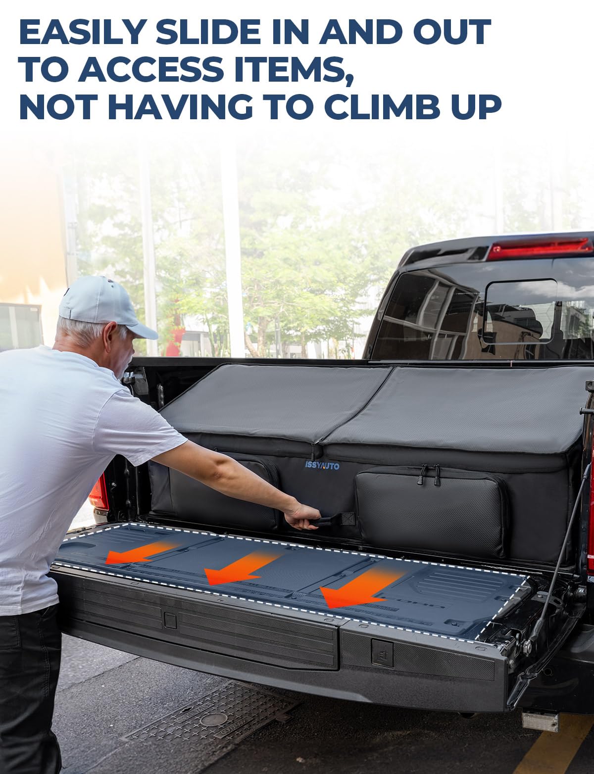 ISSYAUTO Full Size Truck Bed Cargo Box Organizer for Pickup, Waterproof Truck Bed Cargo Bag, Storage Organizer Carrier Accessori