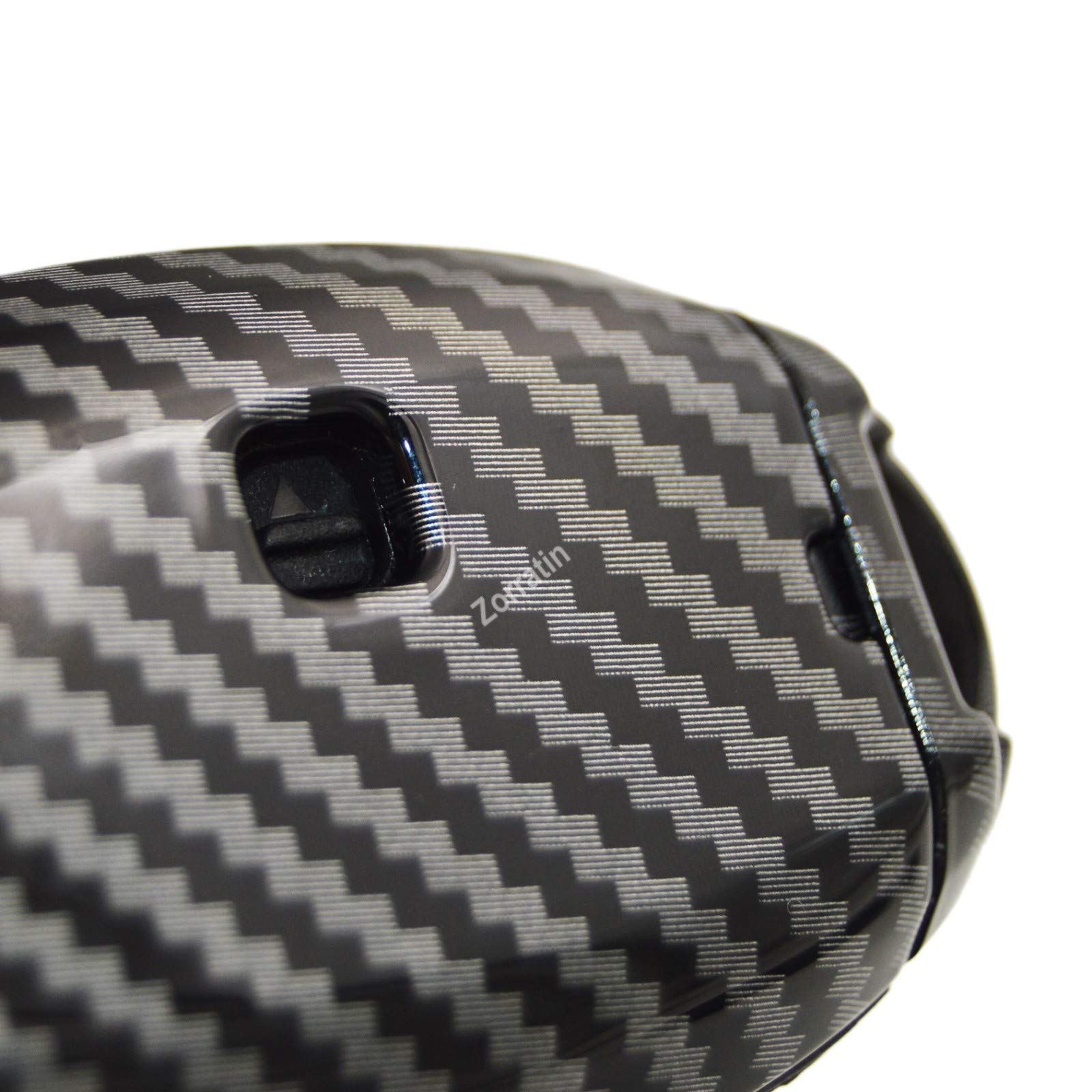 2-Layers Protection Hybrid Combo Carbon Key Fob Cover with Keychain for 5 buttons Nissan Armada Rogue Maxima Altima Sedan Pathfi