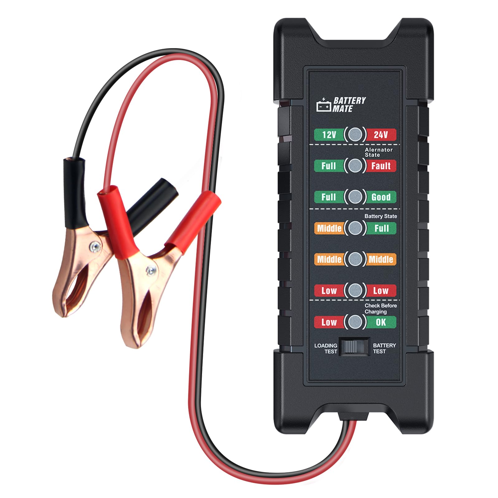 Car 12V 24V Battery and Alternator Tester Automotive, Load Tester, Battery Checker, Analyzer to Check alternator & Battery Charg