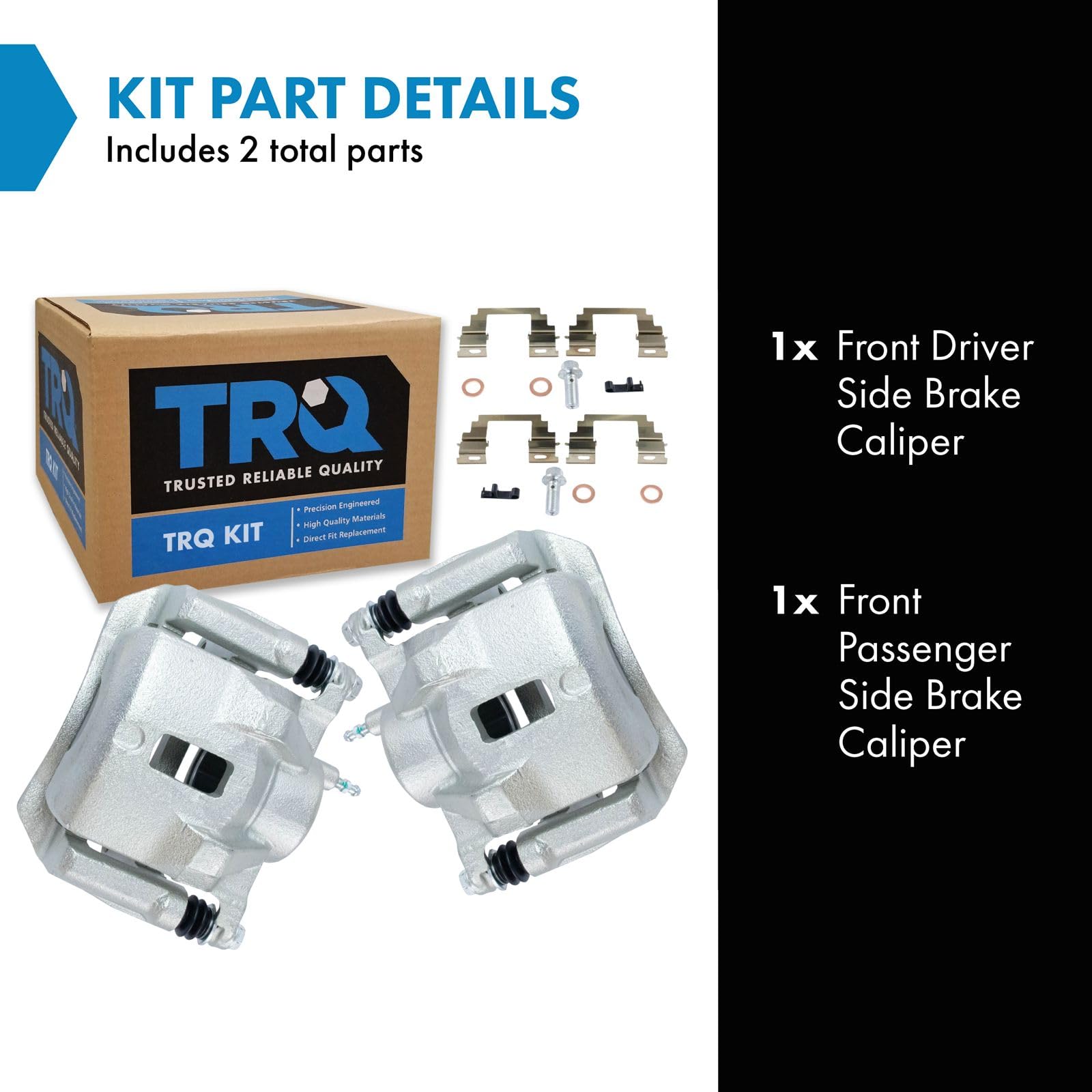 Trq Front Brake Caliper Set Compatible With 2003-2008 Pontiac Vibe Toyota Corolla Matrix