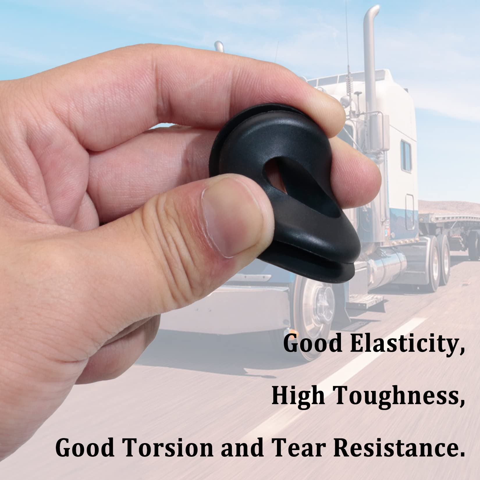 iBroPrat Glad Hand Seal, 20pcs Gladhand Washers Rubber Seals Black Gasket Elastic Grommets for Semi Trucks Trailers Brake Air Ho