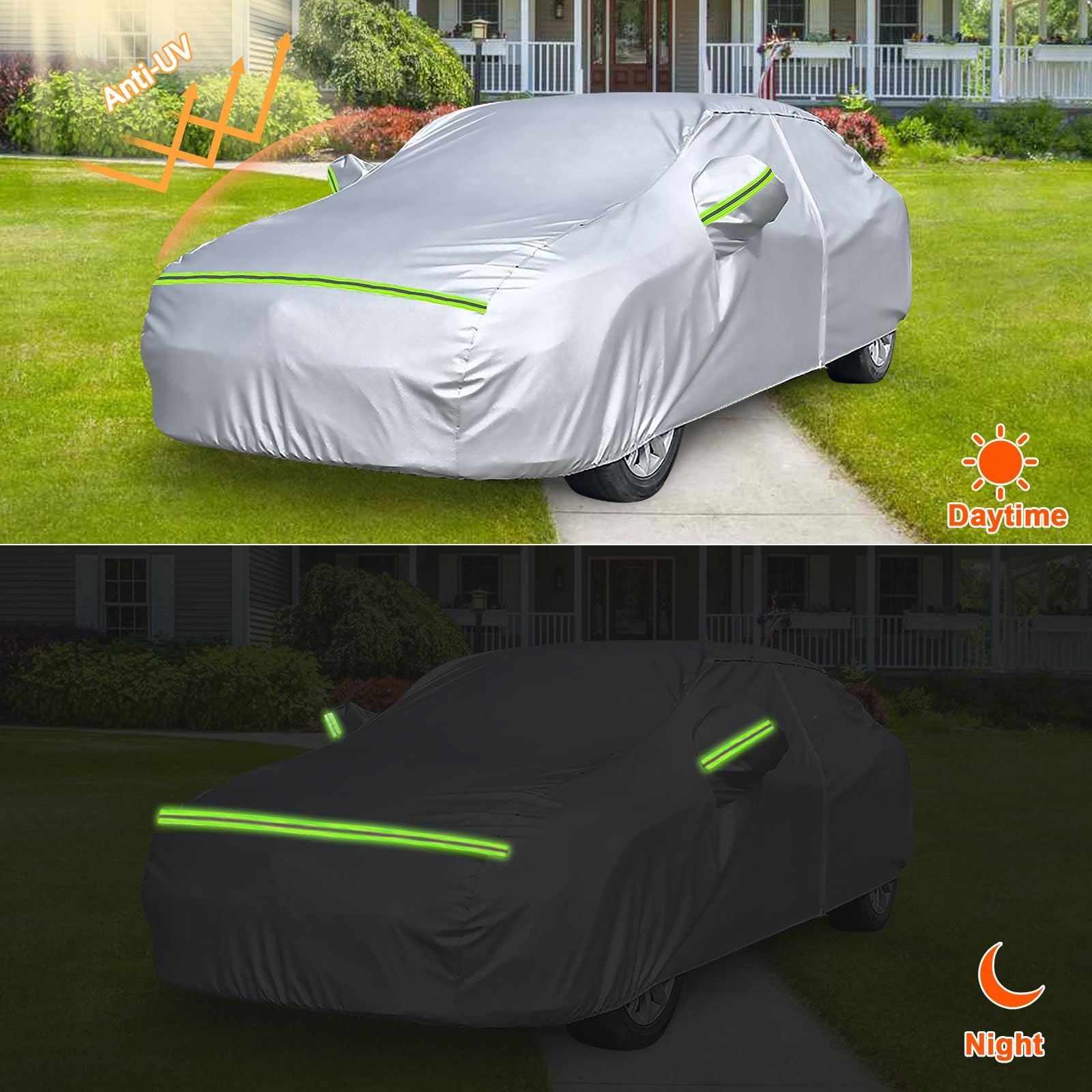 Waterproof Car Covers Replace For 2007-2025 Honda Accord, 6 Layers All Weather Custom-Fit Car Cover With Zipper Door & Windproof