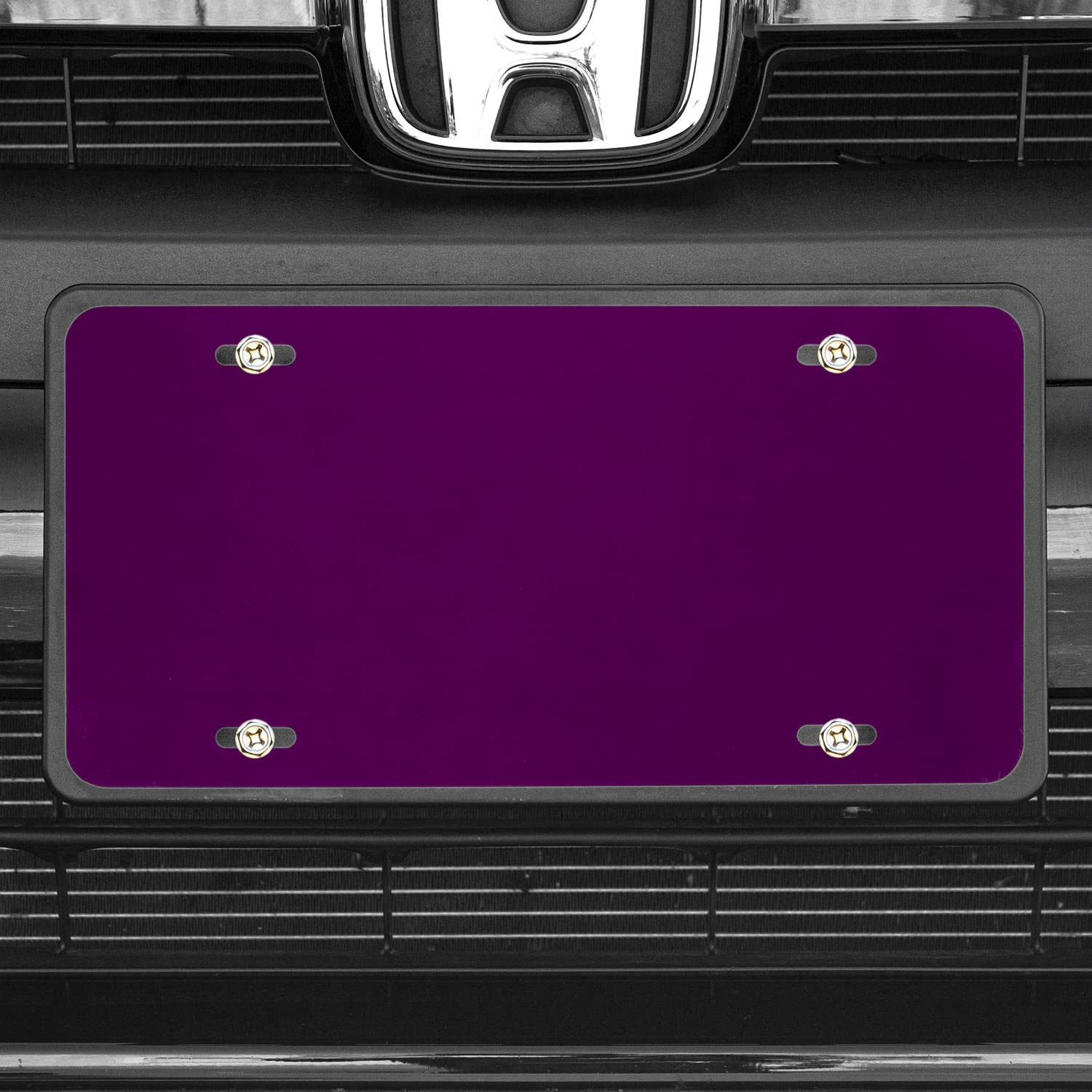 Custom License Plate For Front Of Car - Personalized Car Tags - 6” X 12” Universal Fit (Eggplant)