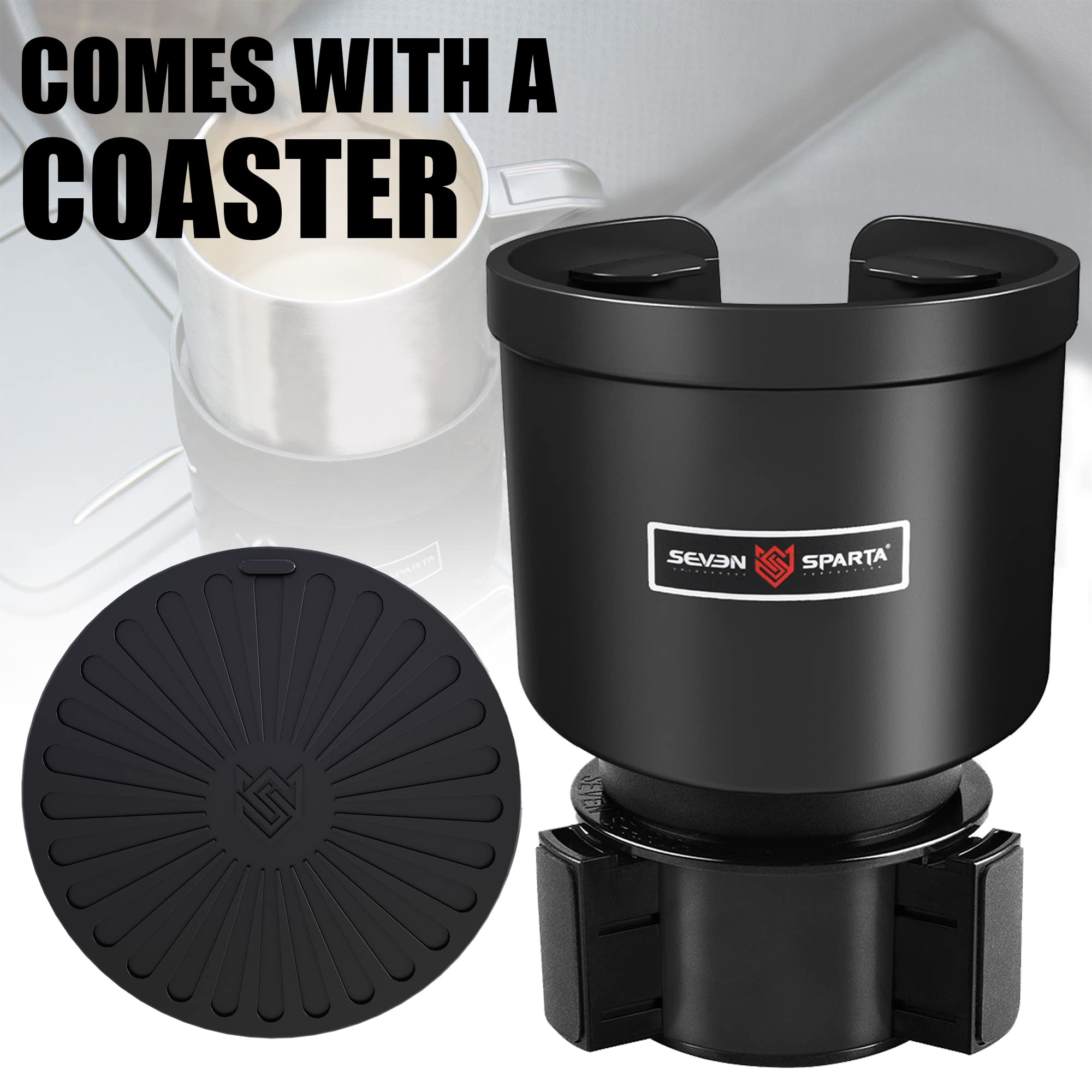 Upgraded Car Cup Holder Expander Adapter With Offset Adjustable Base, Compatible With Yeti 14/24/36/46Oz Ramblers, Hydro Flasks