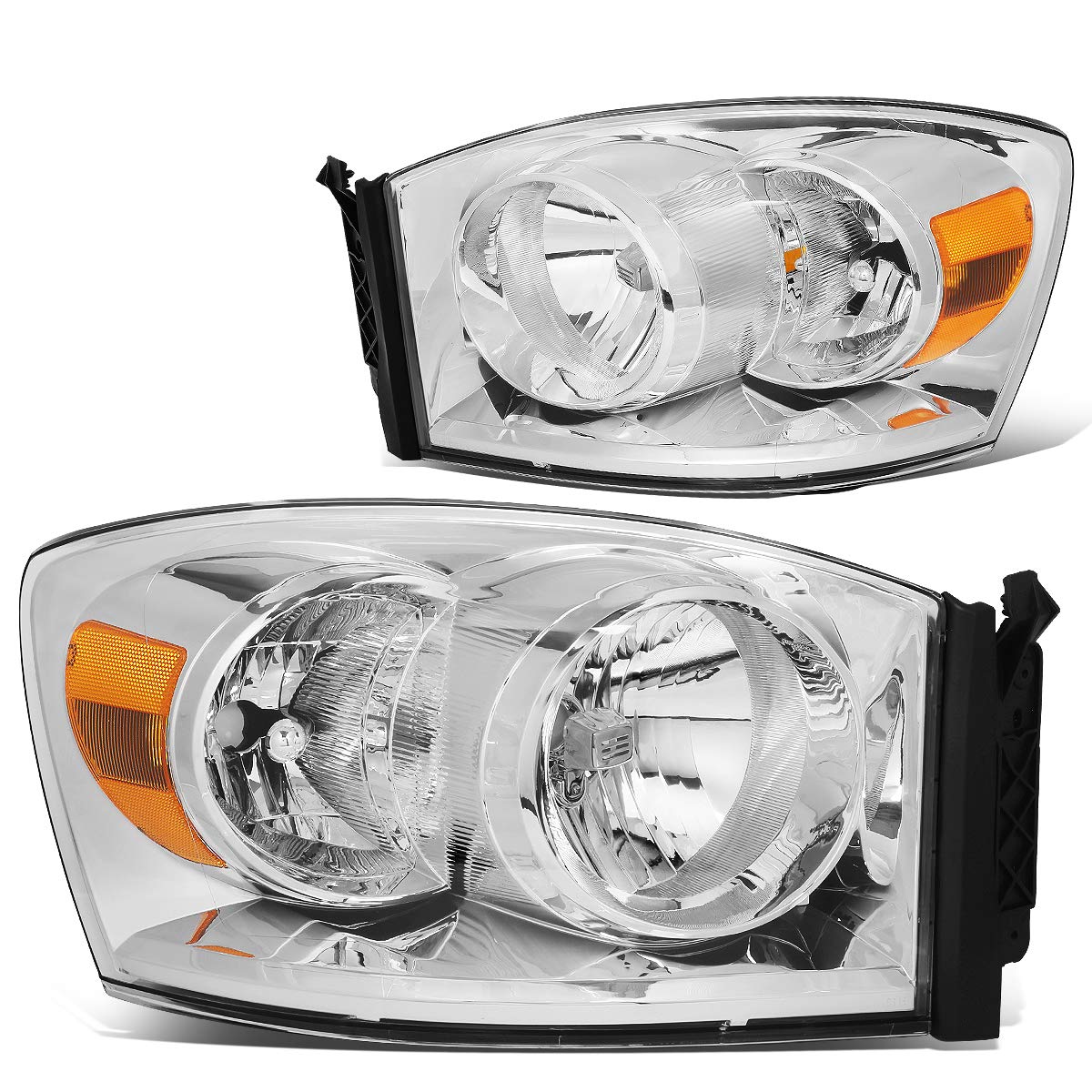 Auto Dynasty Headlights Assembly Compatible With 2006 2007 2008 2009 Dodge Ram 1500 2500 3500, Driver And Passenger Side Halogen