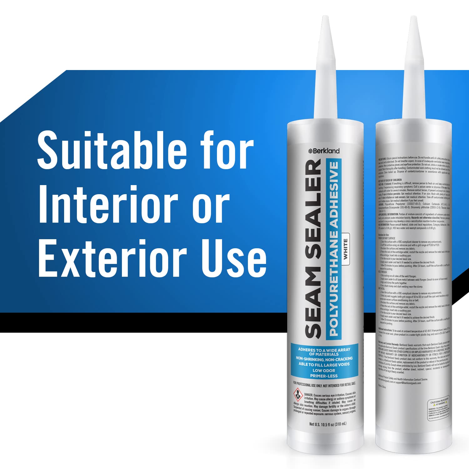 Polyurethane Seam Sealer Automotive Compound Kit - Durable & Flexible Auto Body Filler - Seam & Joint Compound For Bare, Primed Or Painted Surfaces - Automotive Seam Sealer White - Rv Roof Sealant