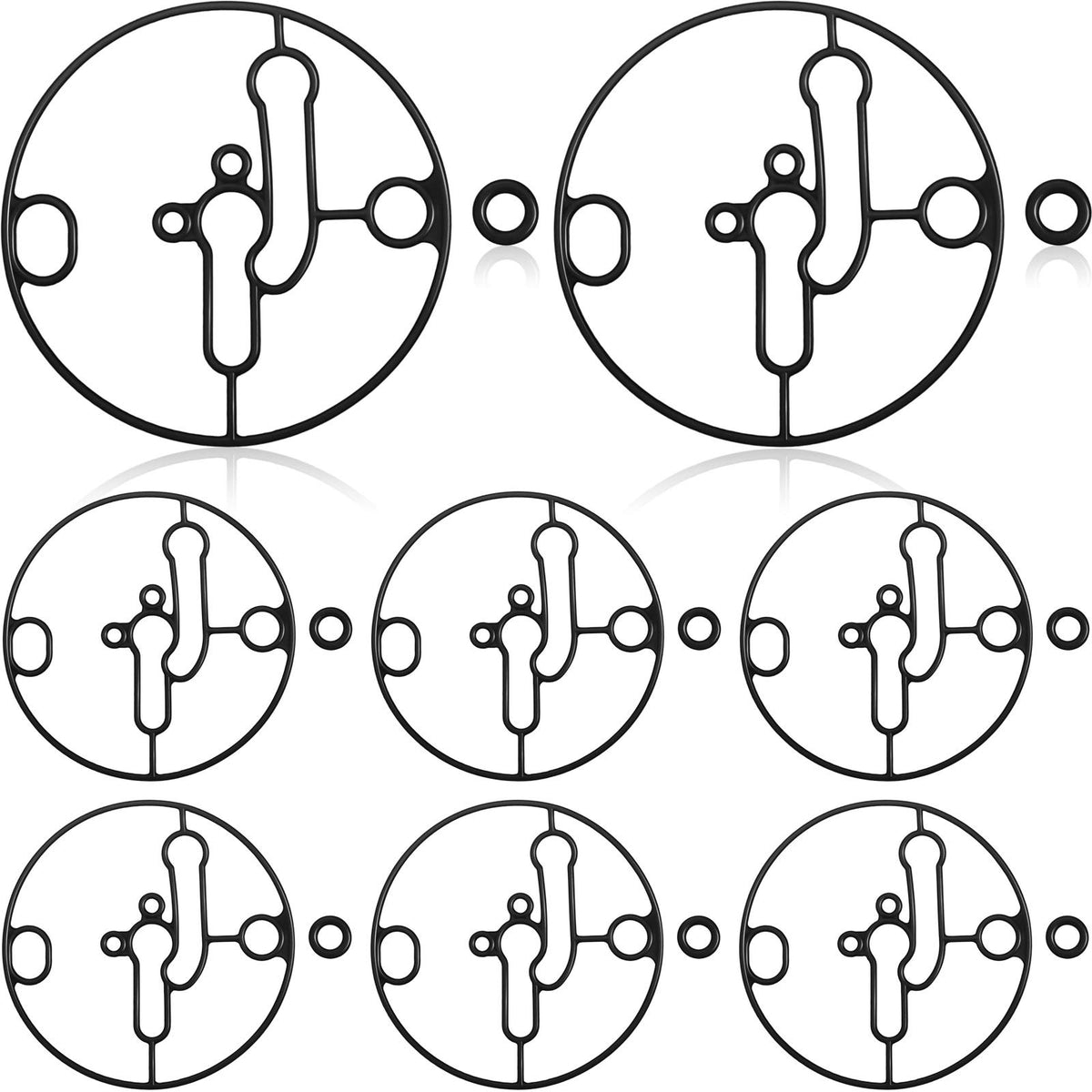 8 Sets Bowl Gasket For 698781 Float Bowl Gasket Replacement Part Including 8 Pieces 698781 Bowl Gaskets And 8 Pieces Seals O-Ring Compatible With Nikki Carburetor Troy-Bilt Toro Lawn Mowers (Black)