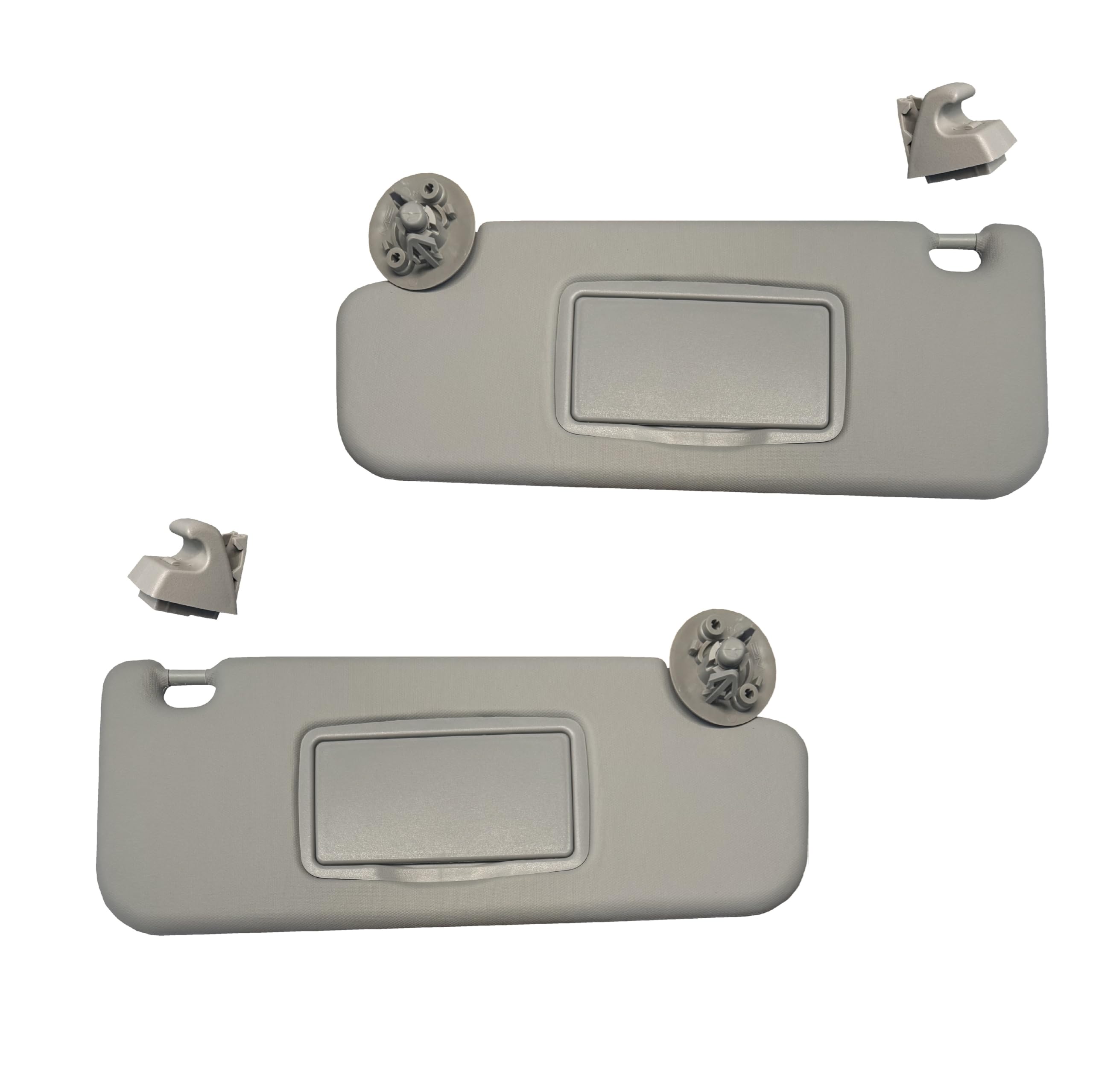 Sun Visor Fits For Chevy Sonic 2012-2020 Spark 2011-2022 Gray Replacement Brand 2M Plastic (Gray Pair + Support)