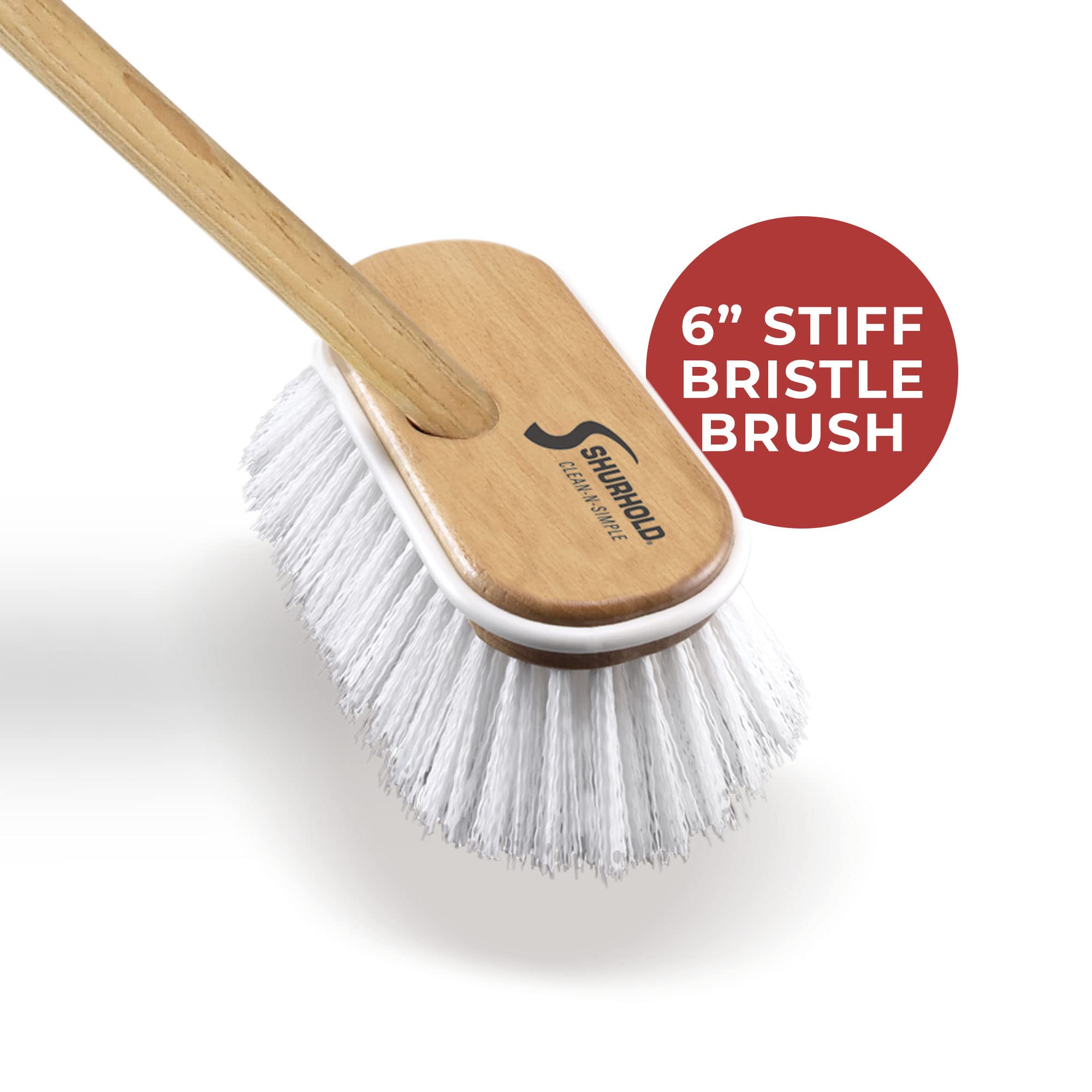 Shurhold 1950 Marine Mate 6 Inch Stiff Bristle Brush With 48 Inch Handle