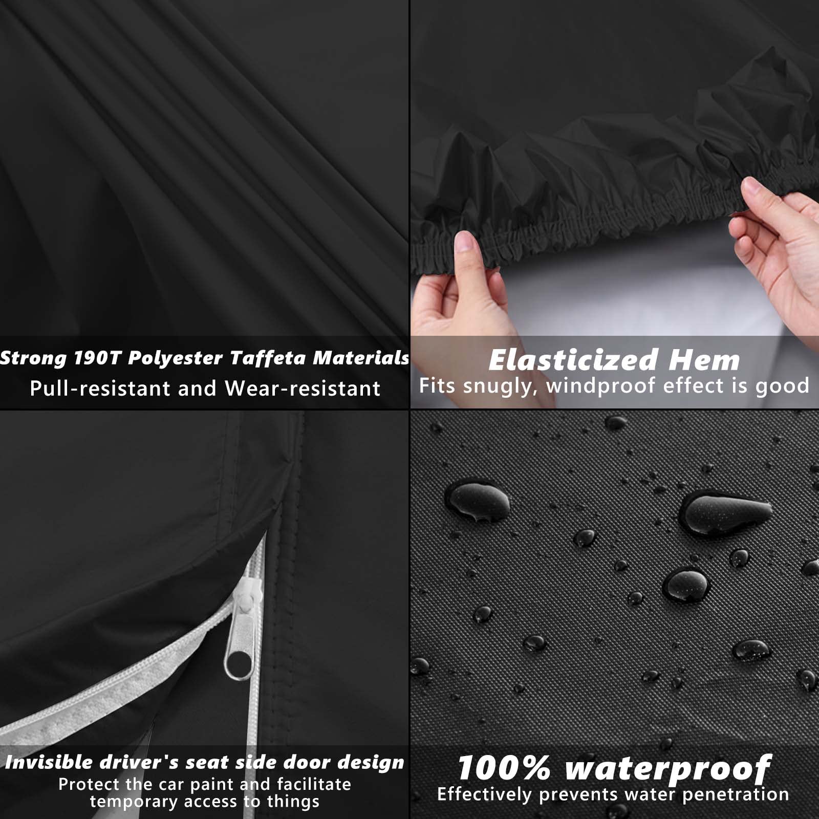 AROJAK for Audi Q5 Car Cover 2008-2023,Sun Rain UV Dust Snow Protection Outdoor Cover,Waterproof 190T All Weather Car Covers wit