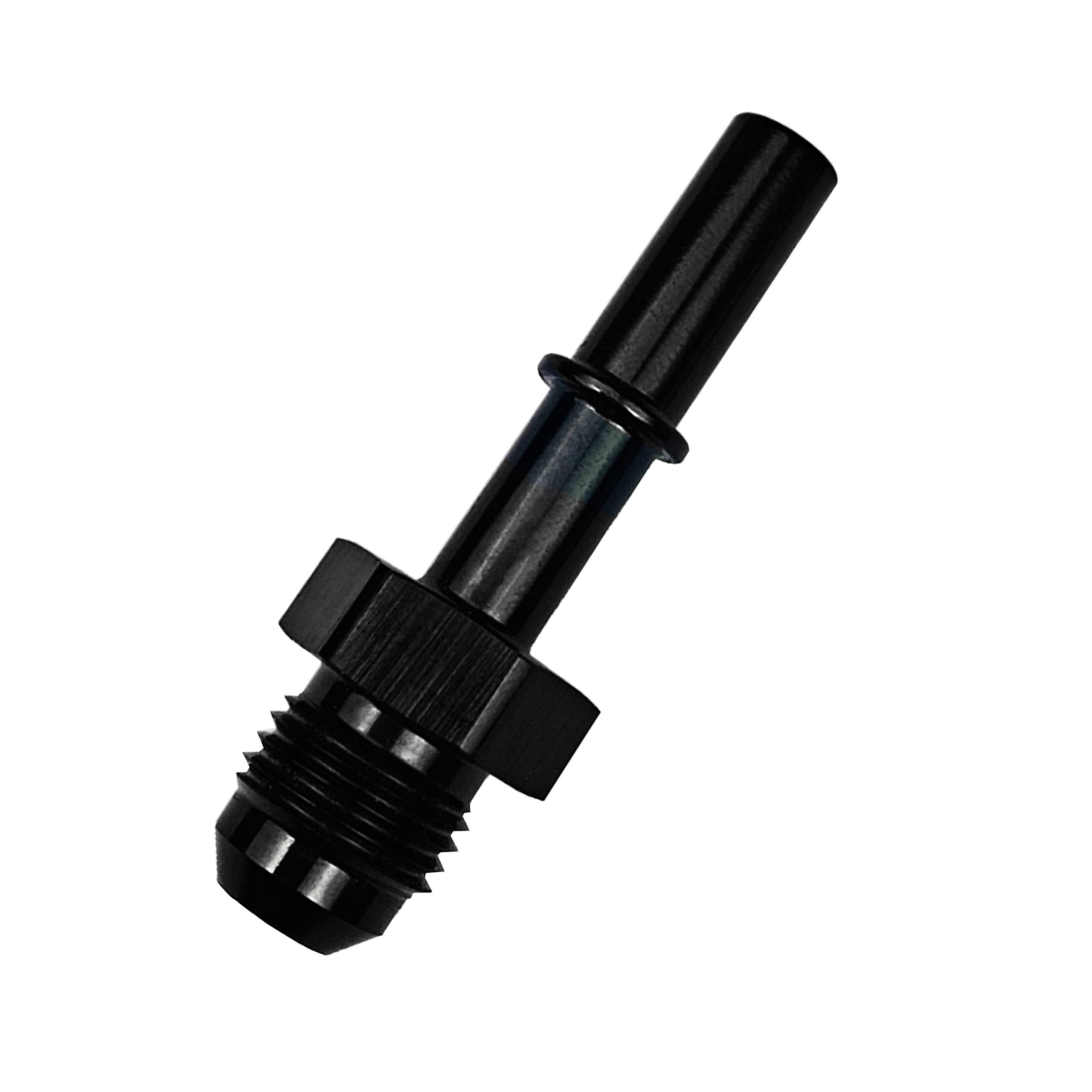8An Male To 5/16 Sae Quick Disconnect Male Push-On Efi Fitting Fuel Rail Hose Line Adapter Aluminum Black