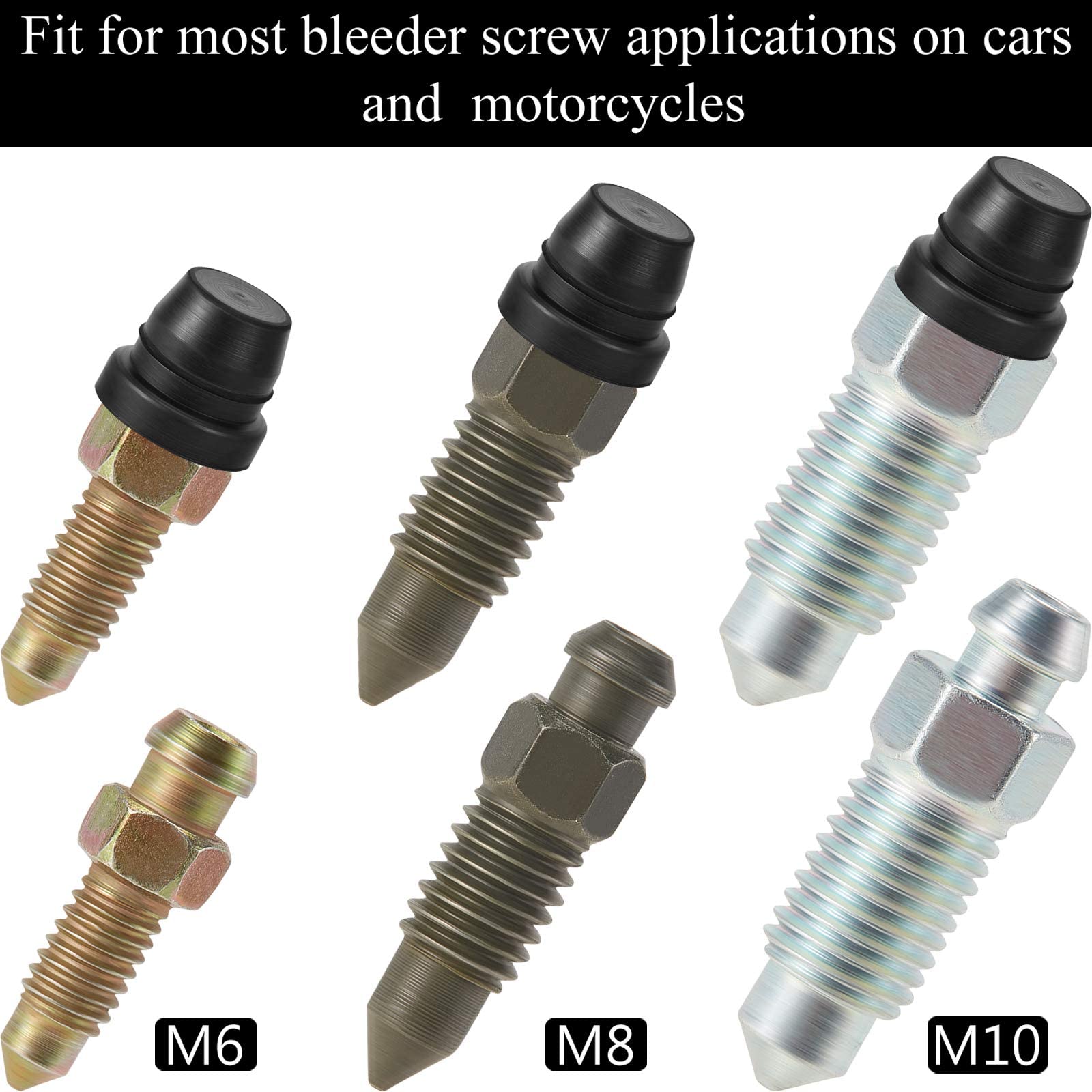 Brake Bleeder Screw Cap Grease Fitting Cap Rubber Dust Cover For Cars And Motorcycles (60 Pieces)