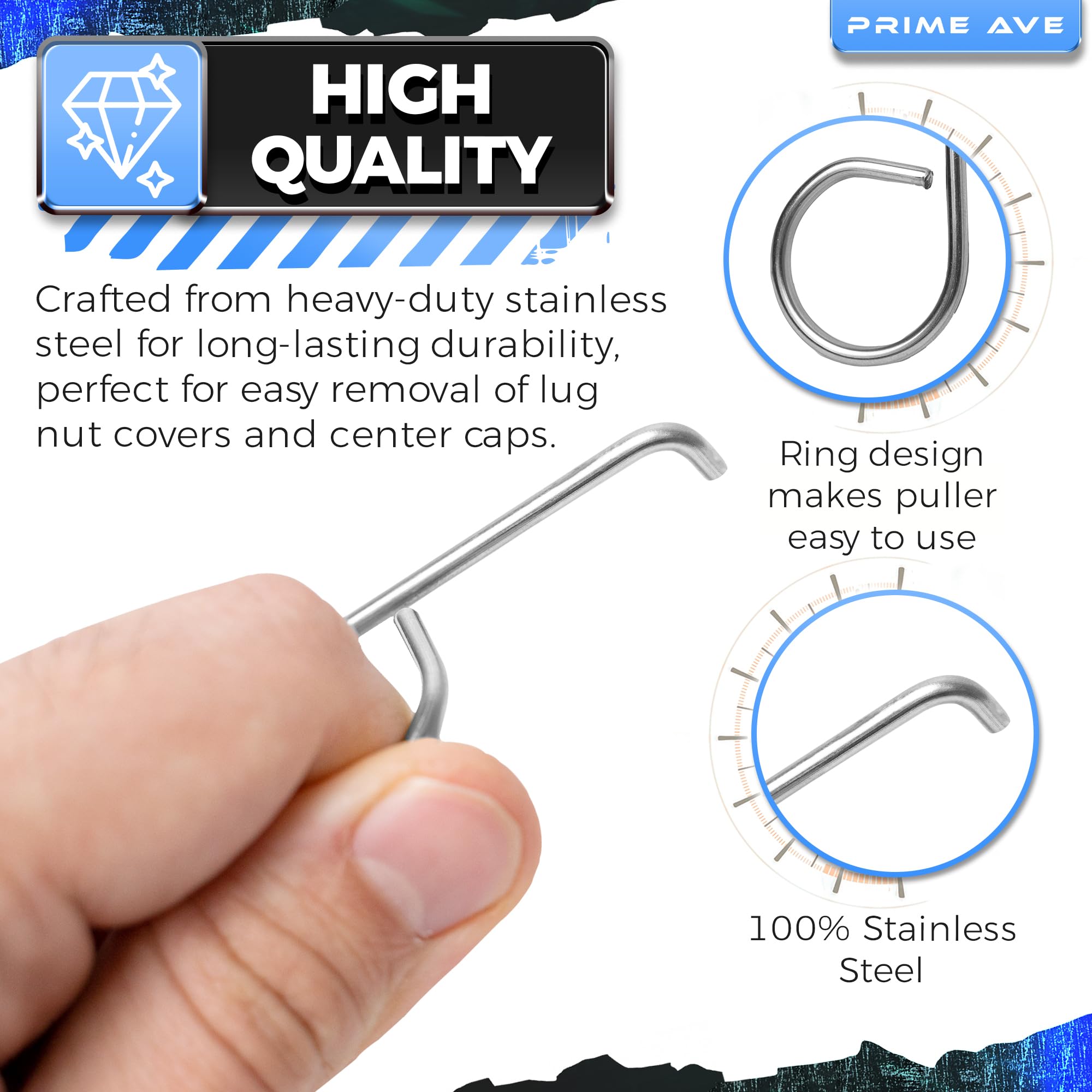 Prime Ave Wheel Lug Nut Cap Cover & Center Cap Removal Tool Stainless Steel Lug Nut Pullers Compatible/Replacement for Audi BMW