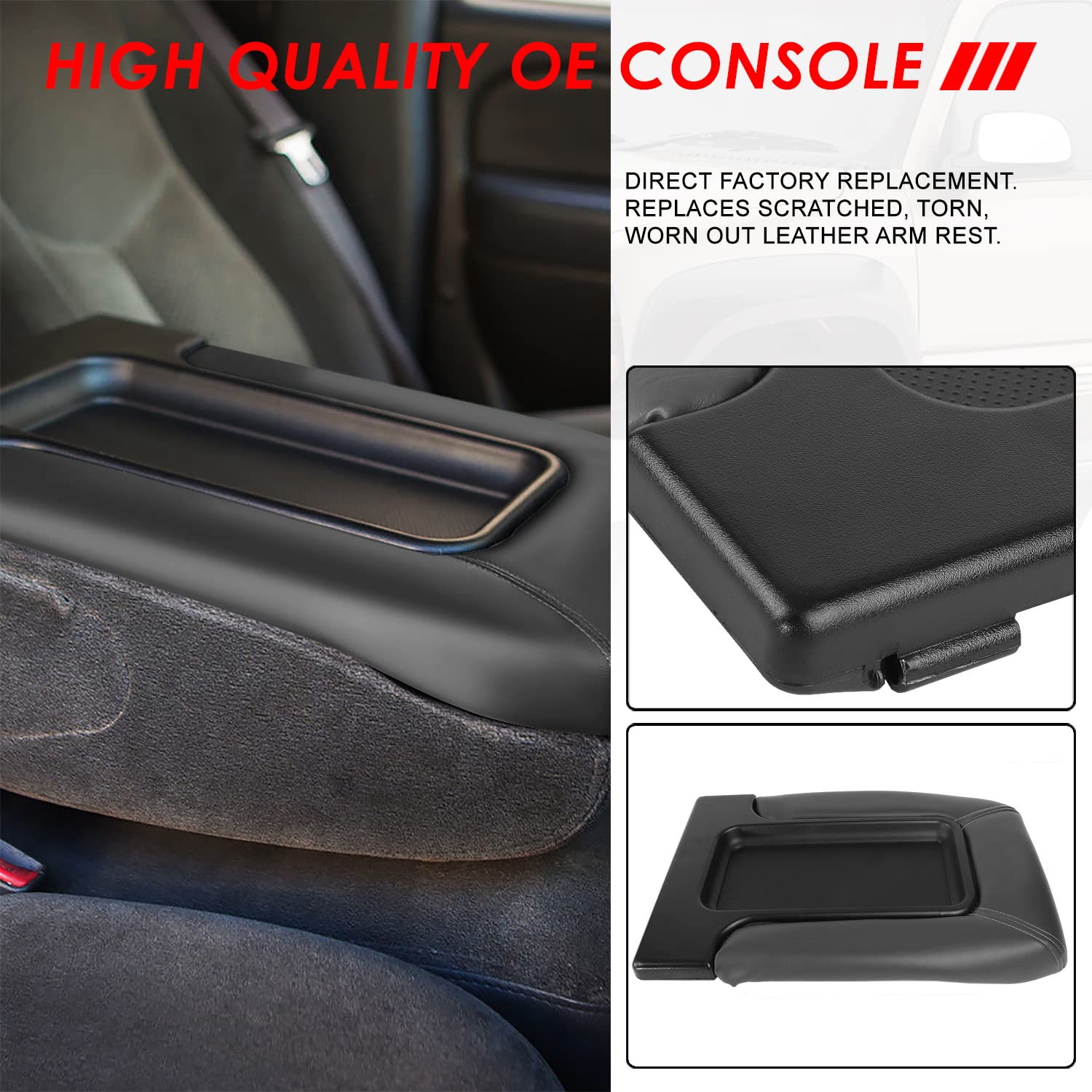 Auto Dynasty Center Console Armrest Lid Repair Kit Assembly Compatible with Cadillac Escalade Chevy Silverado Avalanche Suburban
