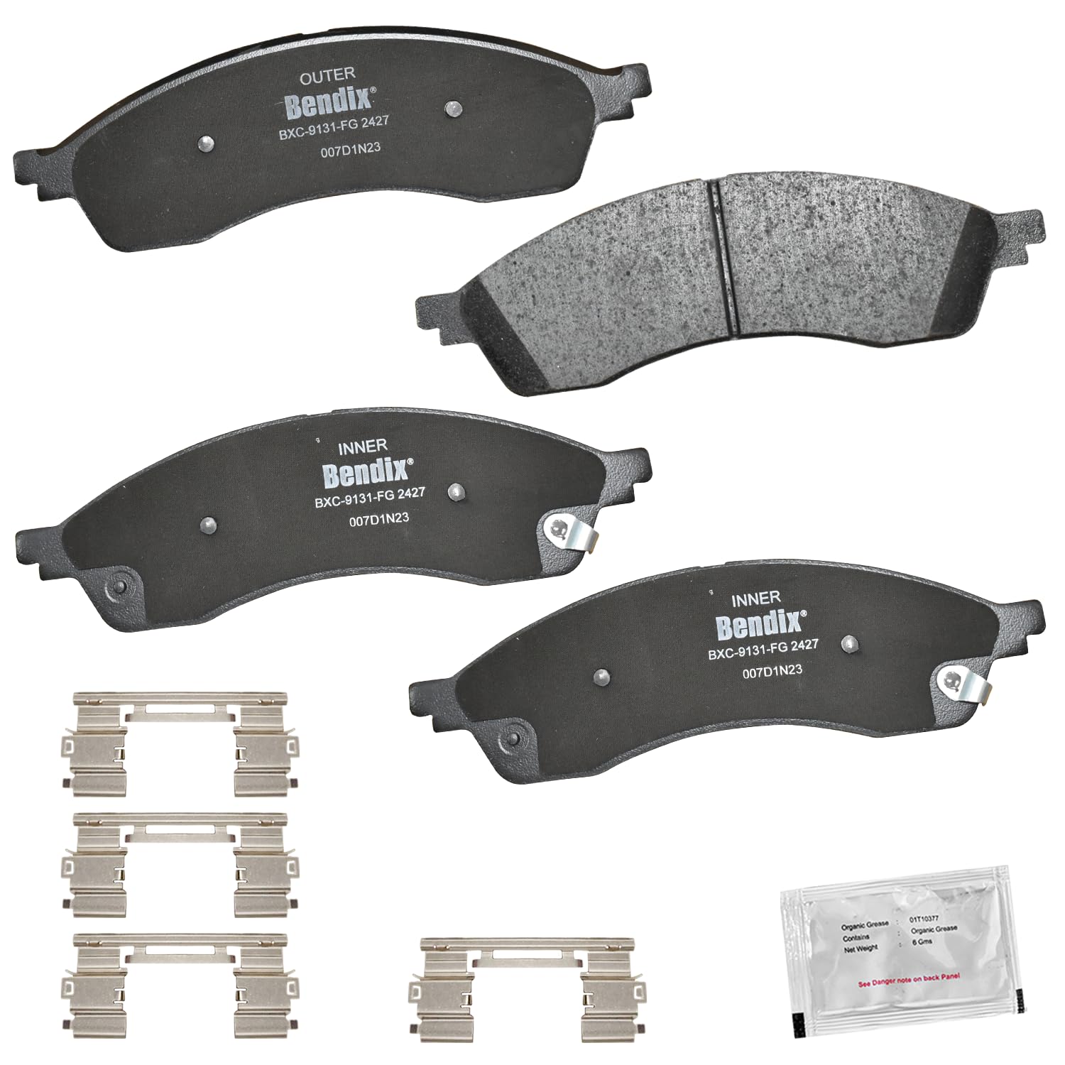 Bendix Priority1 Cfc2427 Ceramic Front Brake Pads For Ford Edge 2024-2021, Lincoln Nautilus 2023