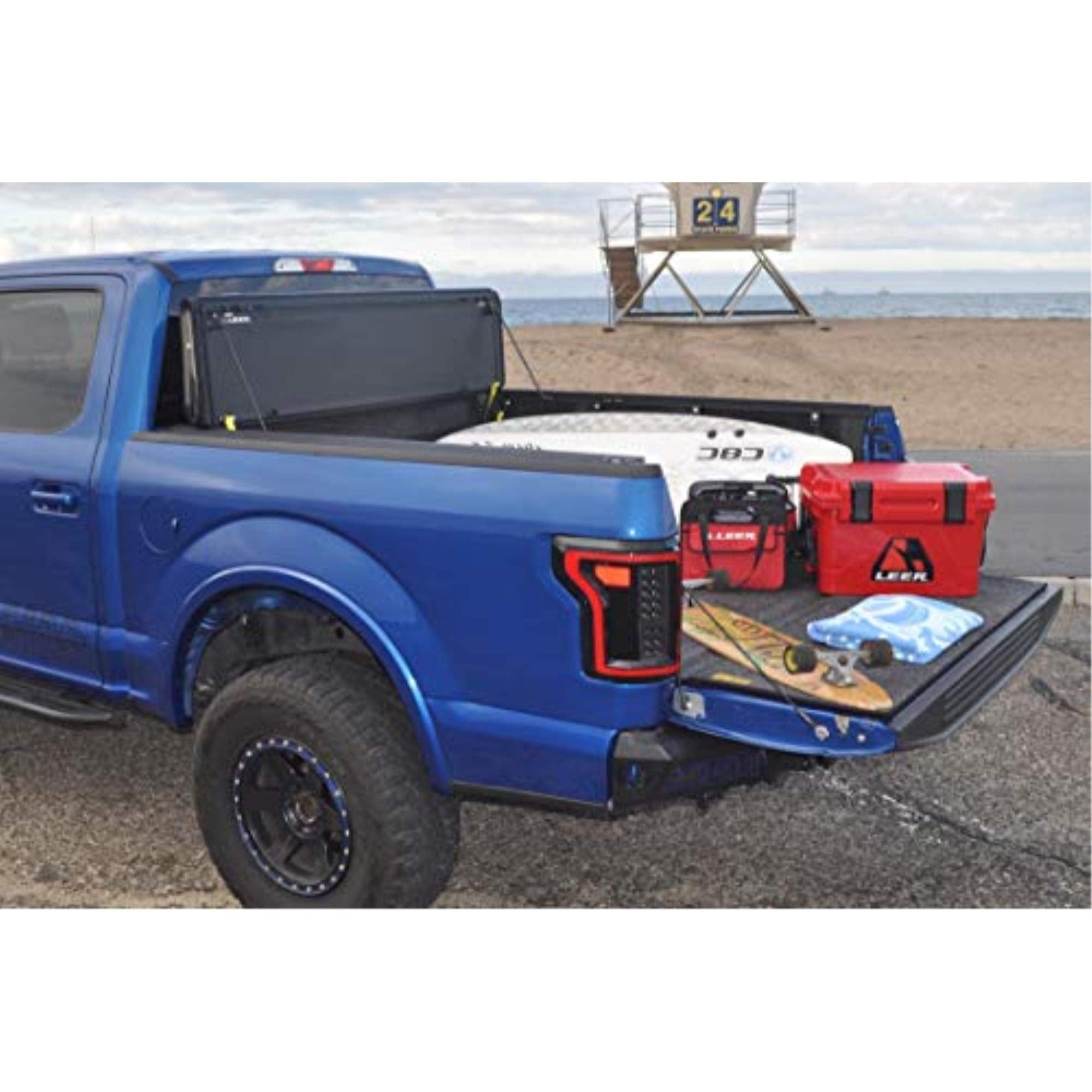 Leer Hf650M Quad-Folding Truck Bed Tonneau Cover, Fits Ford F-150 Light Duty, Years 2004-2014, 5'6 Truck Bed, Black